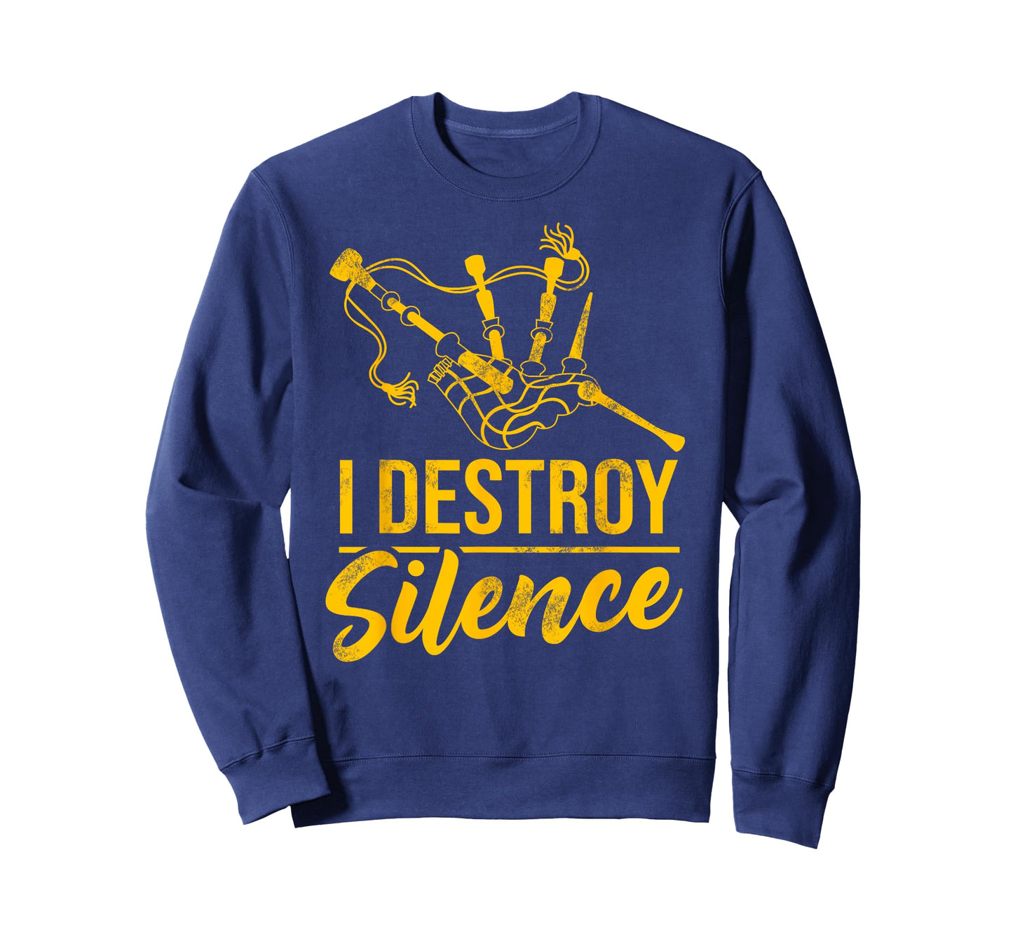 Bagpiper i destroy silence bagpipes funny bagpiper design T-Shirt
