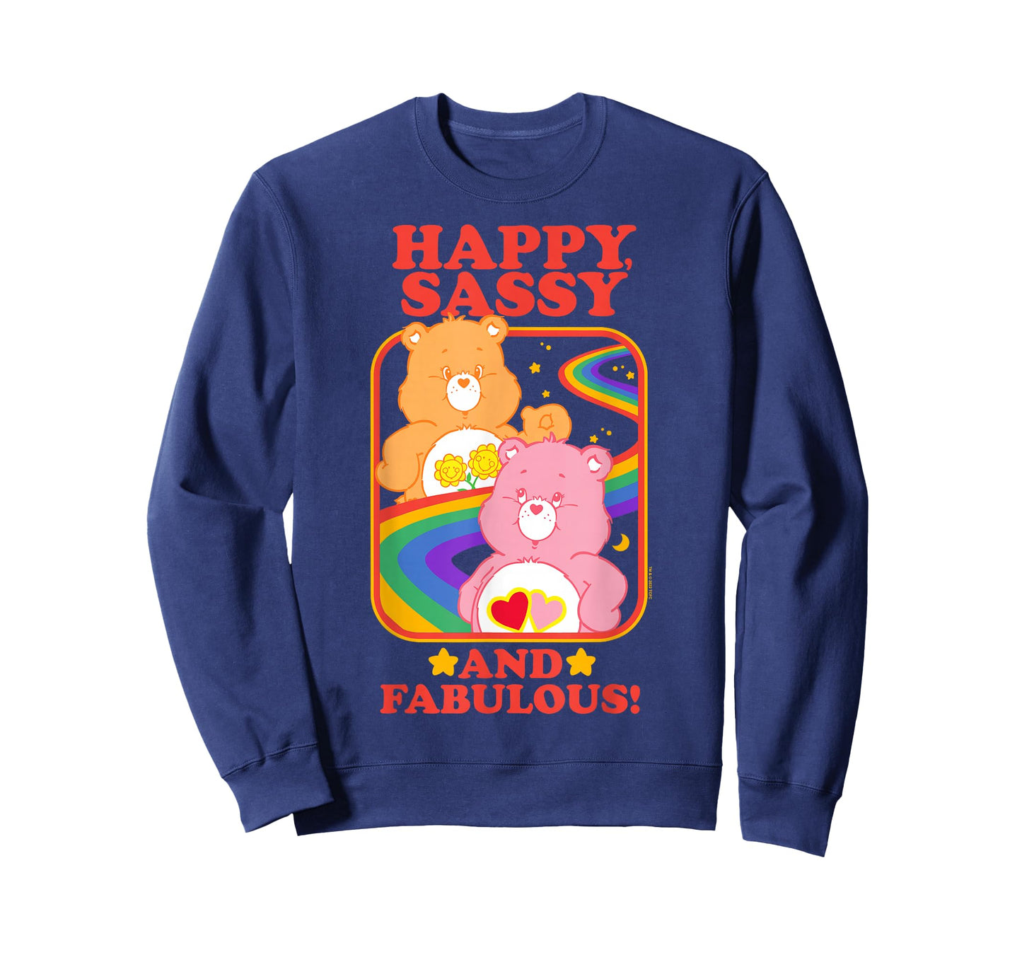 Care Bears Happy Sassy And Fabulous Rainbow Retro Portrait T-Shirt