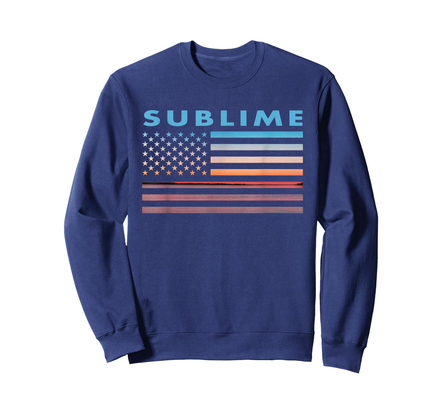 Vintage Sunset American Flag Sublime, Texas T-Shirt