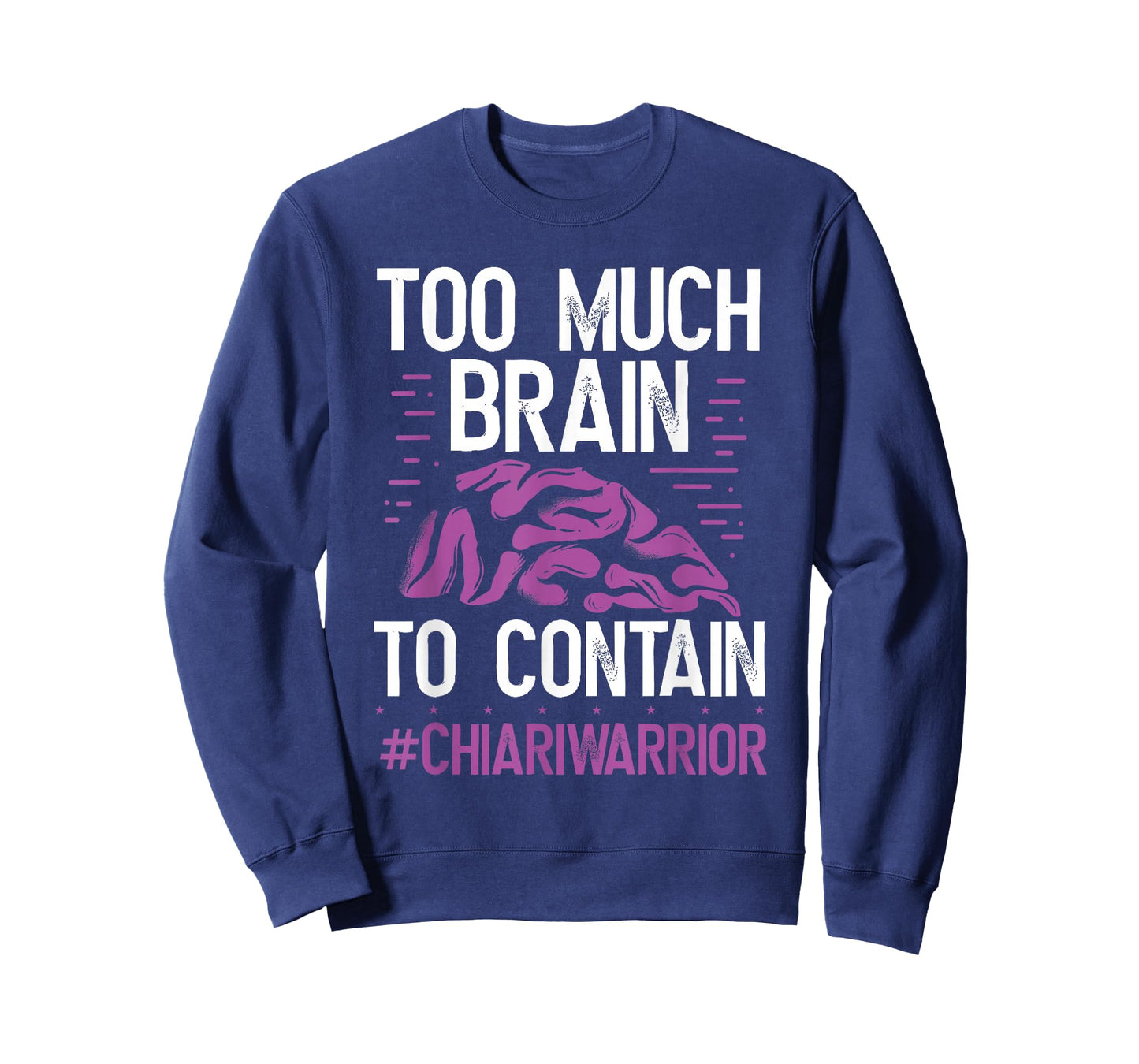 Chiari Malformation Awareness Too much Brain Purple Ribbon T-Shirt