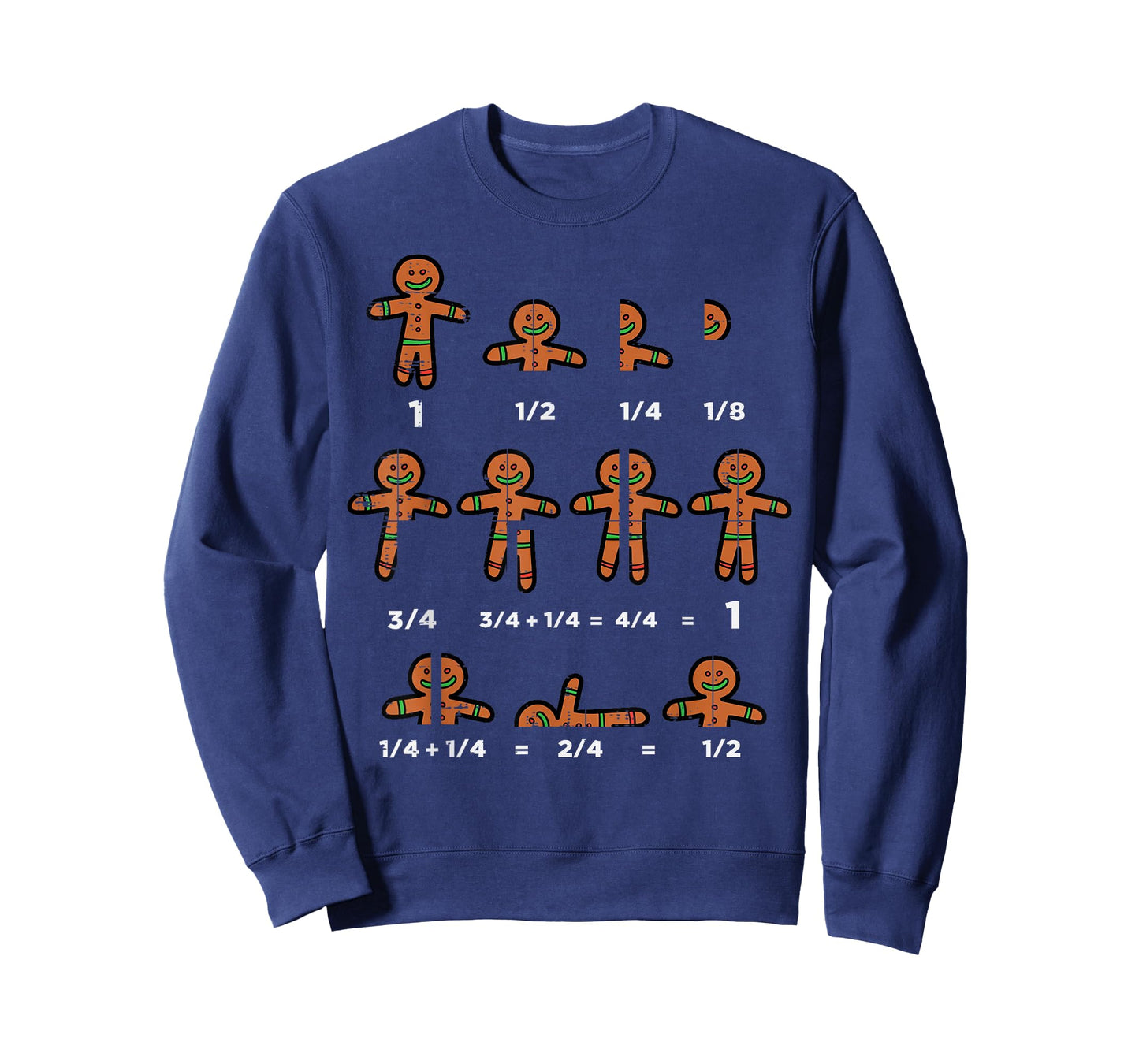 Christmas Gingerbread Fraction Cute Xmas Cookie Math Teacher T-Shirt