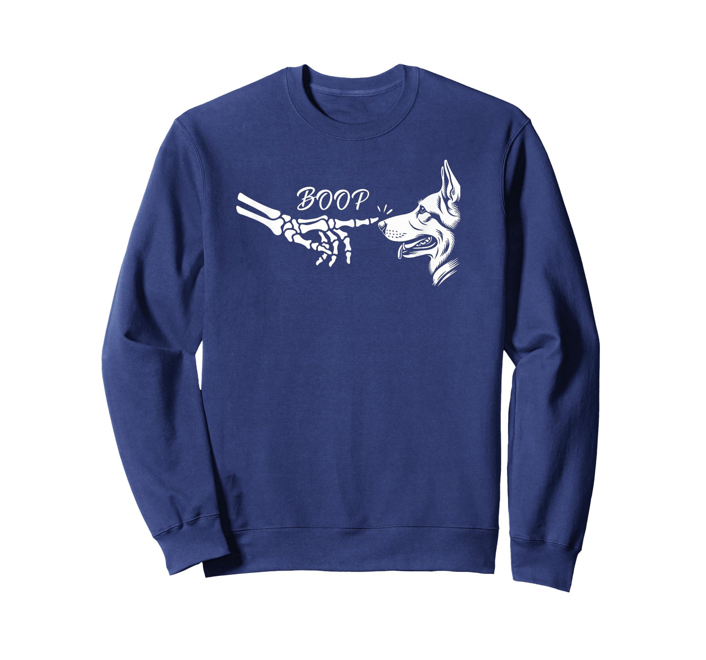 German Shepherd Skeleton Hand Boop Halloween Pet Women Girls T-Shirt