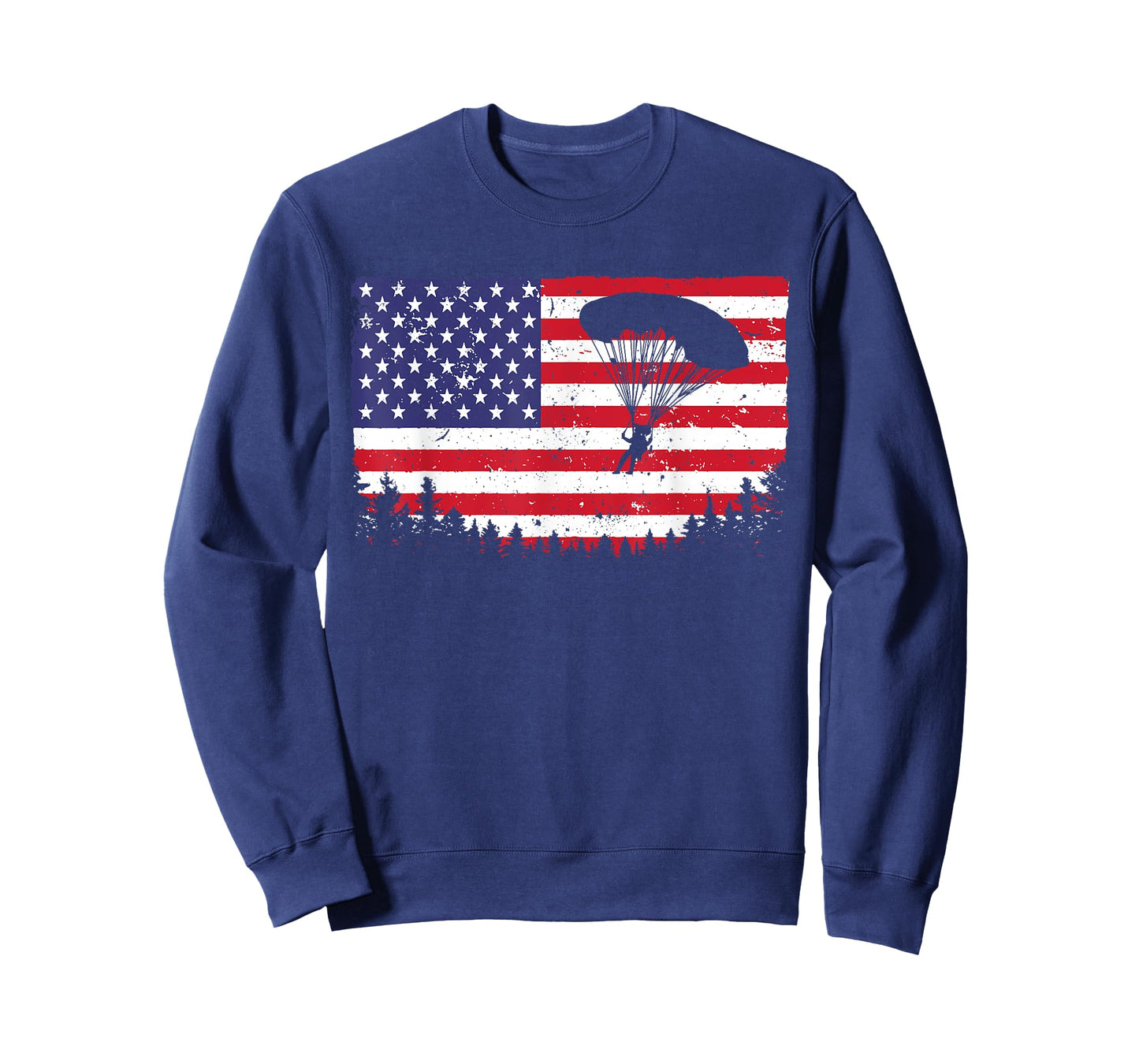 Cool Skydiving Art Men Women Skydiver American Flag Skydive T-Shirt