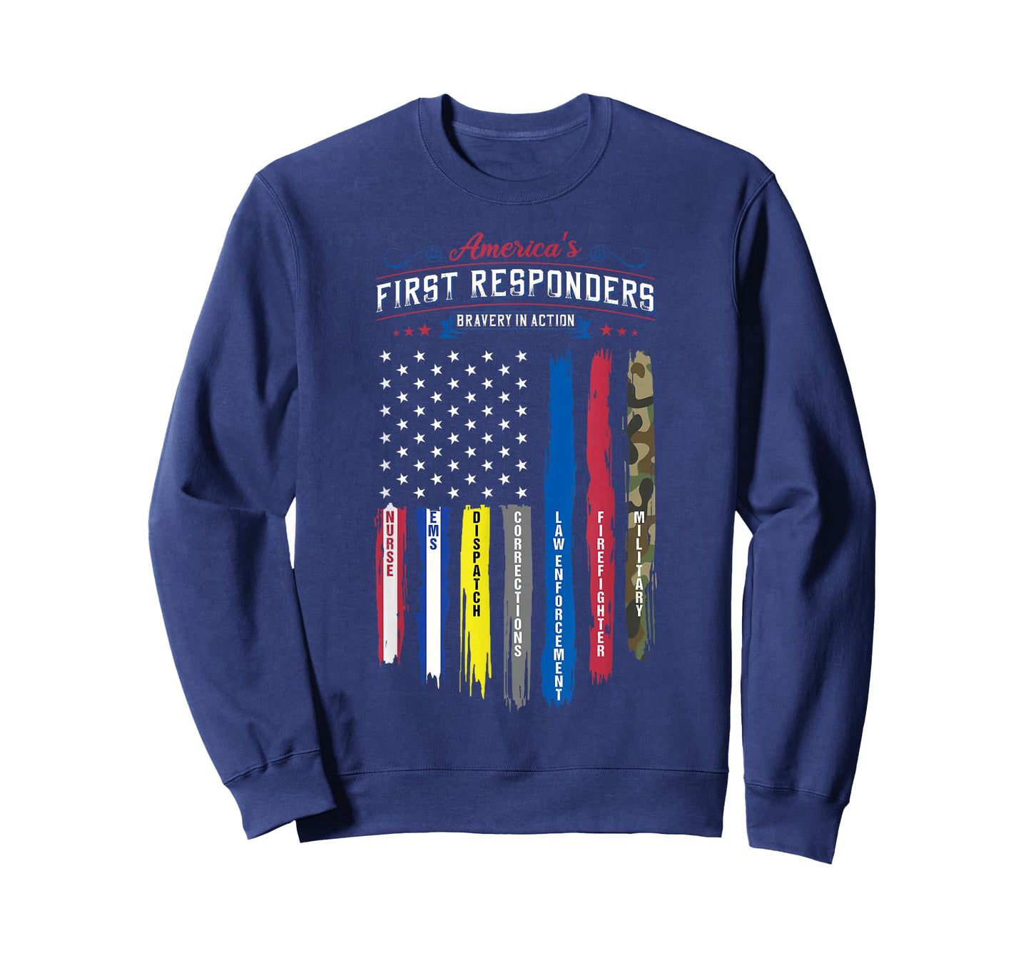America's First Responders Flag Support American Heroes T-Shirt