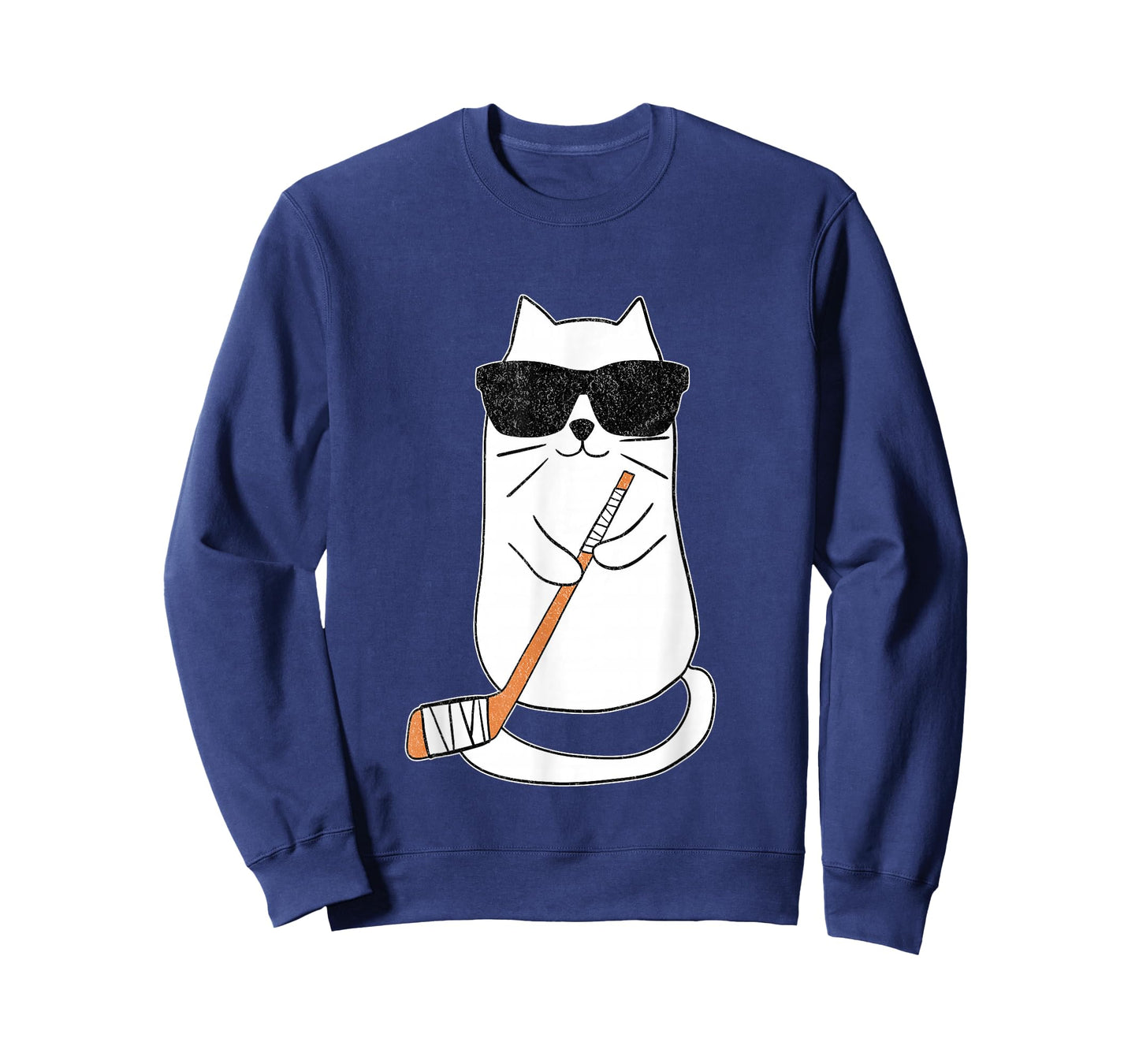 Ice Hockey Cat Hockey Player Stick Retro T-Shirt