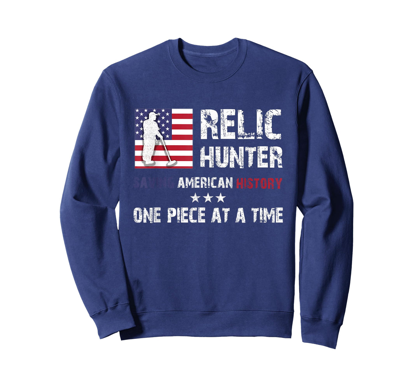Relic Hunter Metal Detector Treasure Hunting US Flag Gift T-Shirt
