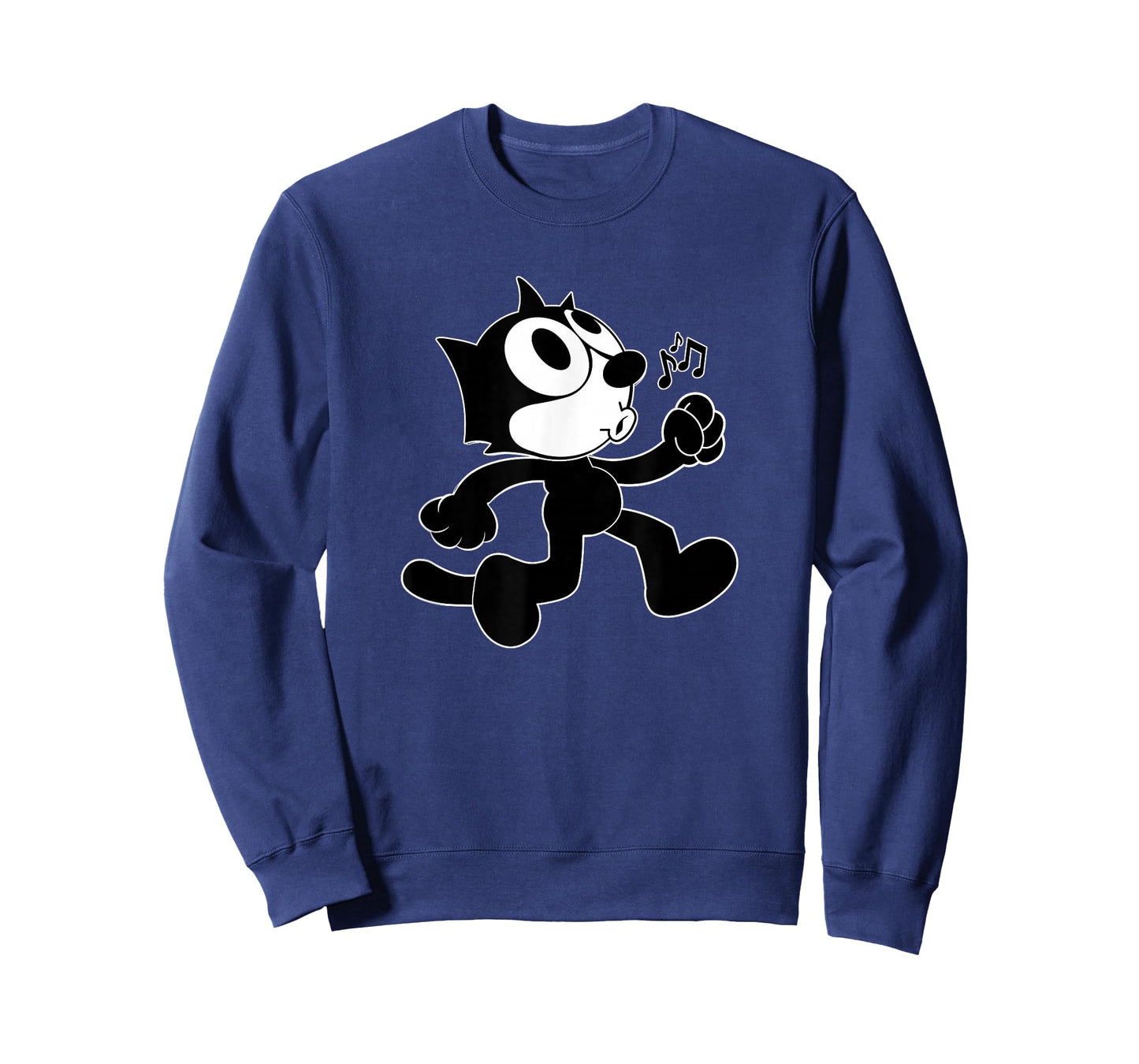 Felix Cartoon Whistling and Walking Music Notes Felix Tee T-Shirt