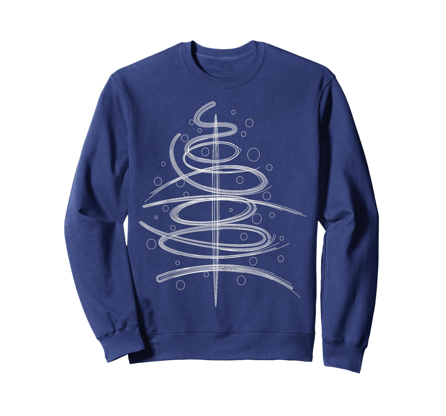 Abstract Aesthetic Swirly Black White Xmas Tree Line Art T-Shirt