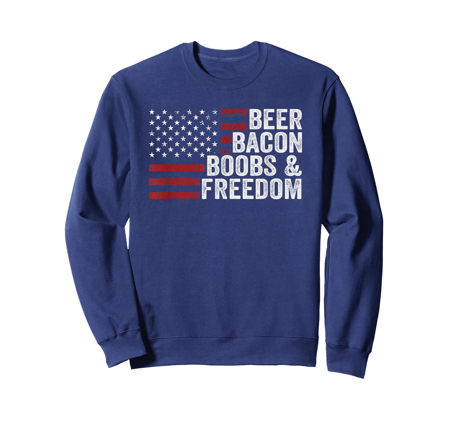BEER BACON BOOBS & FREEDOM - Funny Mens BBQ Drinking USA T-Shirt