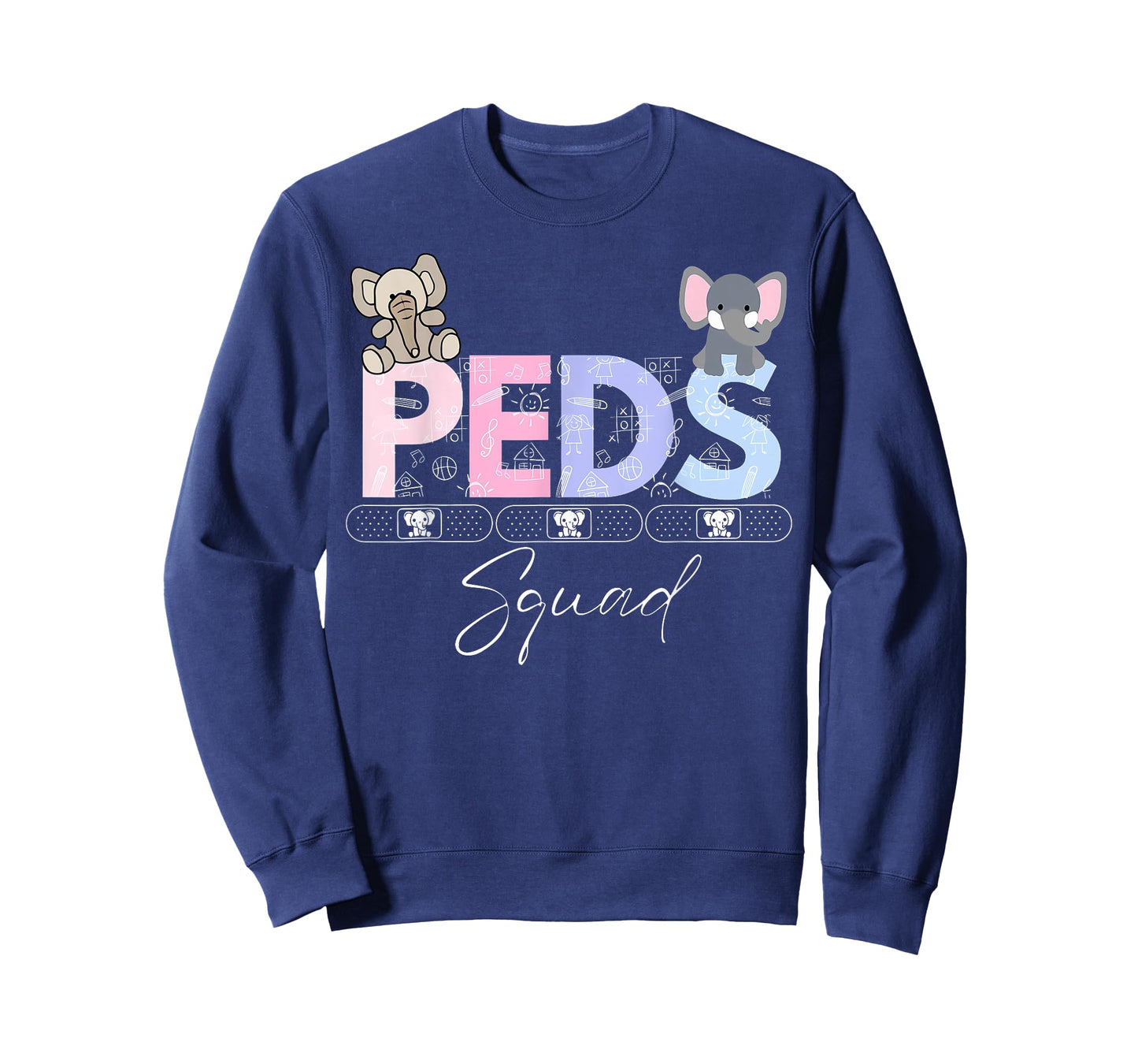 Cute Peds Squad Nurse Elephant Pediatric Graduation T-Shirt
