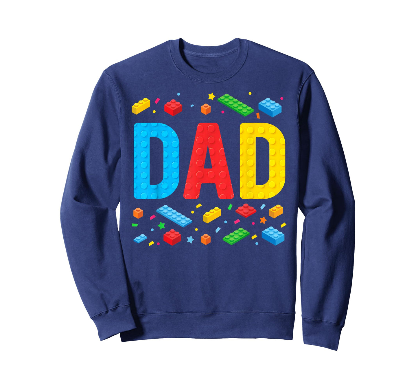 Dad Master Builder Building Bricks Blocks Family Fathers Day T-Shirt