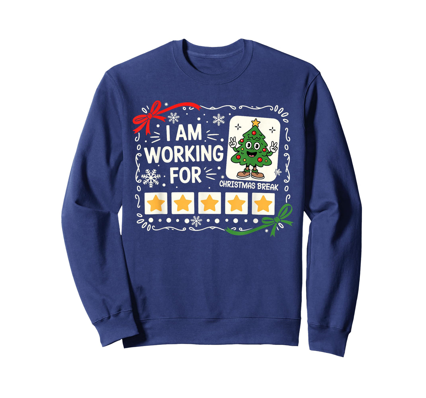 I Am Working for Christmas Break Funny Teacher Holiday T-Shirt