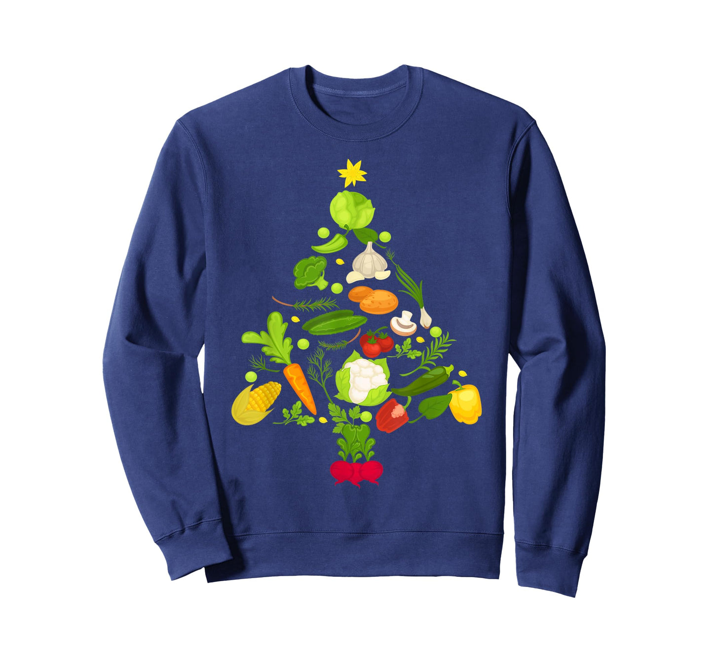 Vegetable Christmas Tree Funny Vegetarian Vegan Xmas Gift T-Shirt