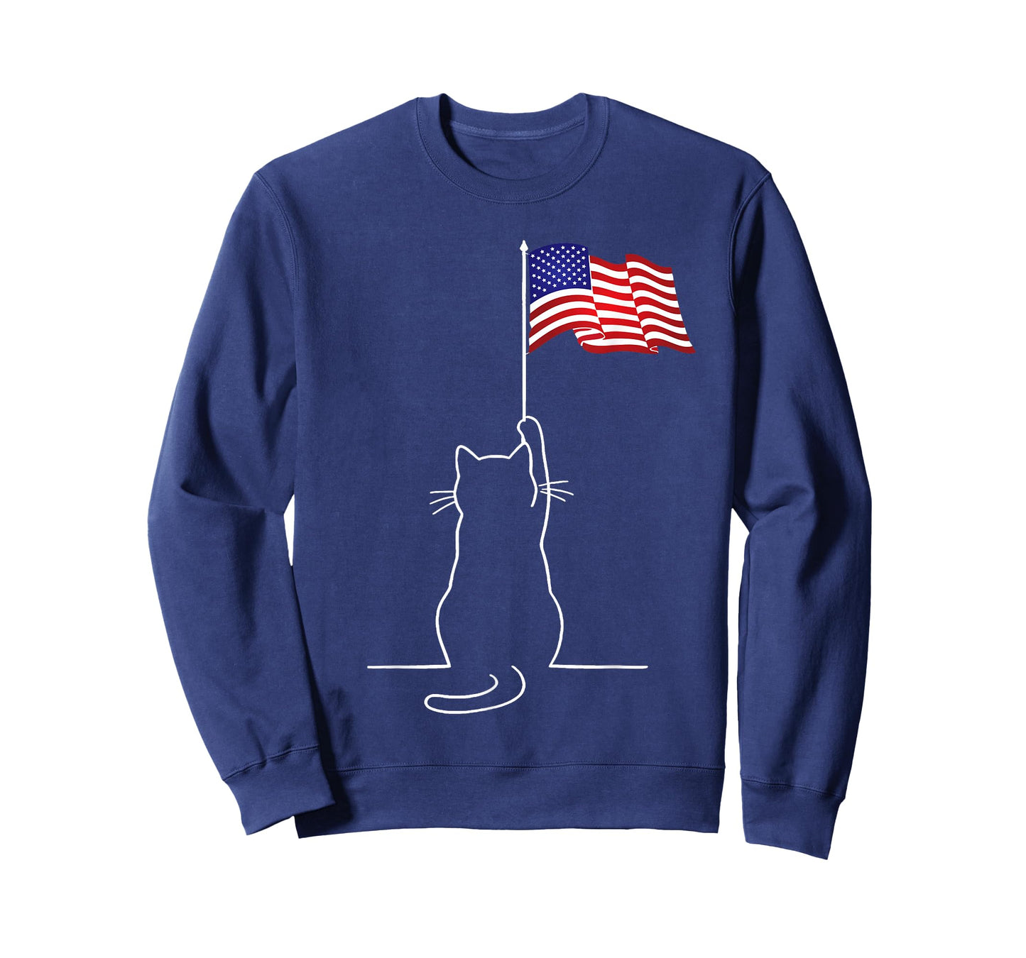 American Flag Patriotic Cat Lover Men Boys Kids 4th Of July T-Shirt