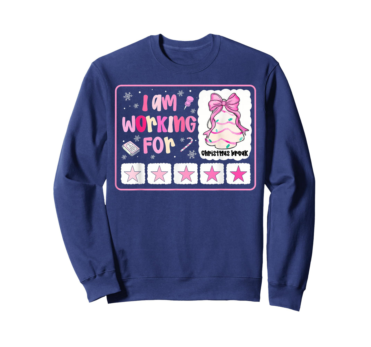 I'm Working for Christmas Break 5 Stars Christmas Teacher T-Shirt