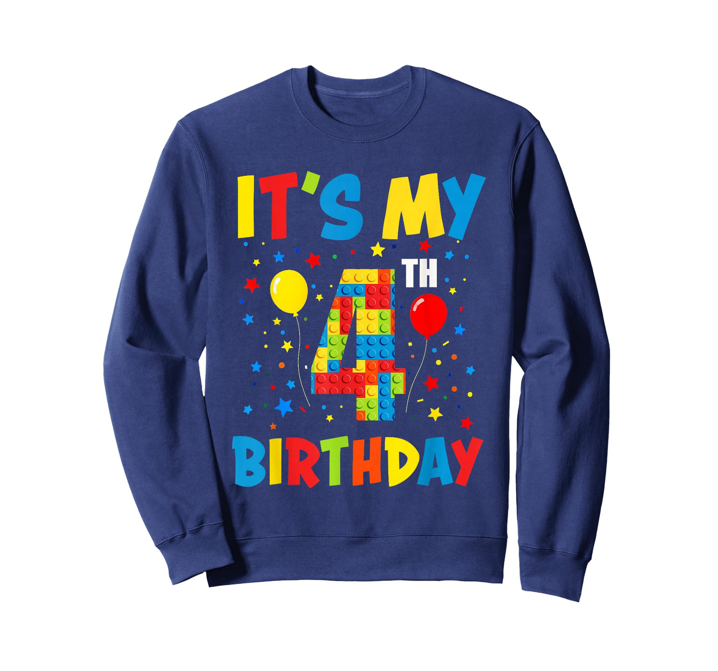 It’s My 4th Birthday 4 Year Old Building Blocks Kids Boys T-Shirt