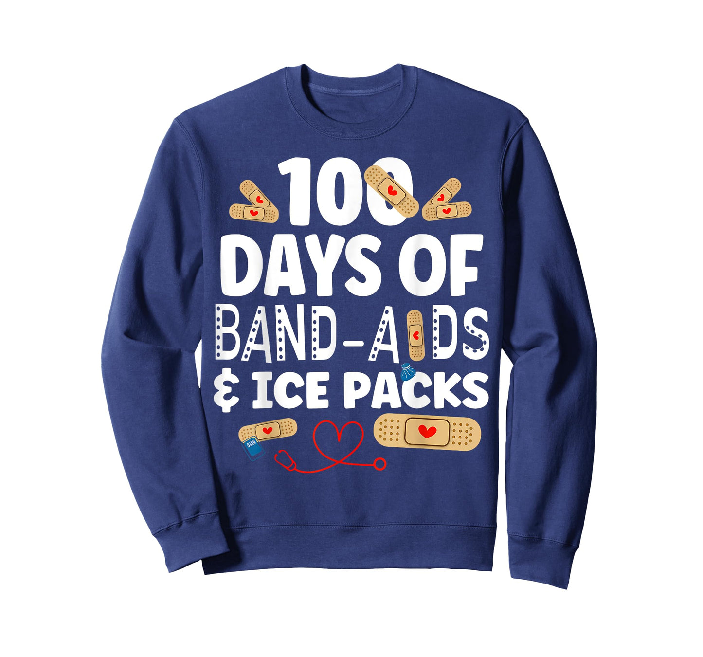 100 Days Band Aids & Ice Packs Nurse 100 Days Of School T-Shirt
