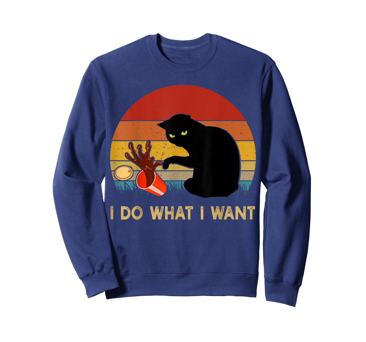I Do What I Want Funny Black Cat Gifts For Women Men Vintage T-Shirt