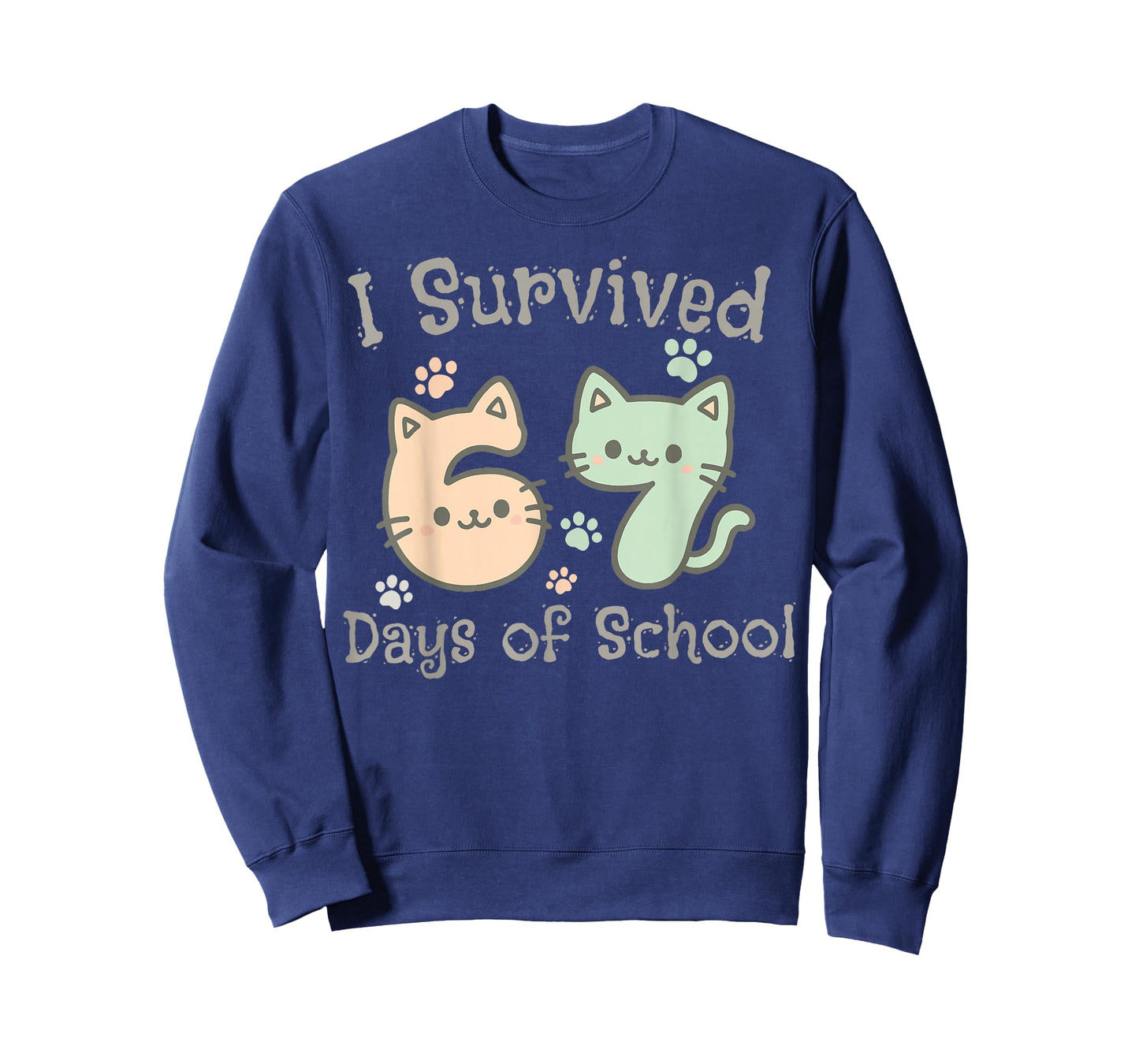 Cute Cat I Survived 67 Days of School Teachers Students T-Shirt