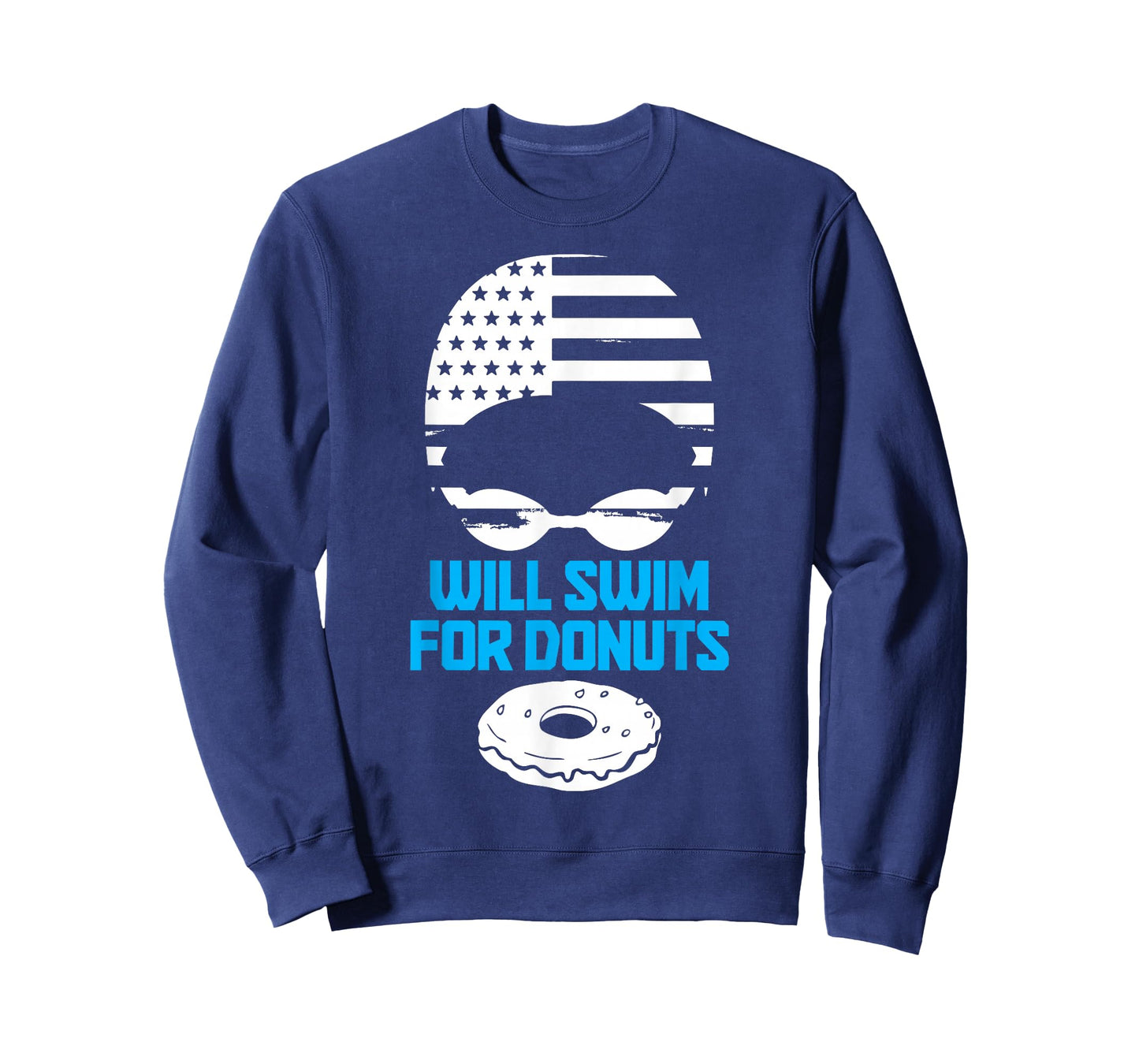 Swimming Will Swim For Donuts Funny Patriotic Swimmer T-Shirt