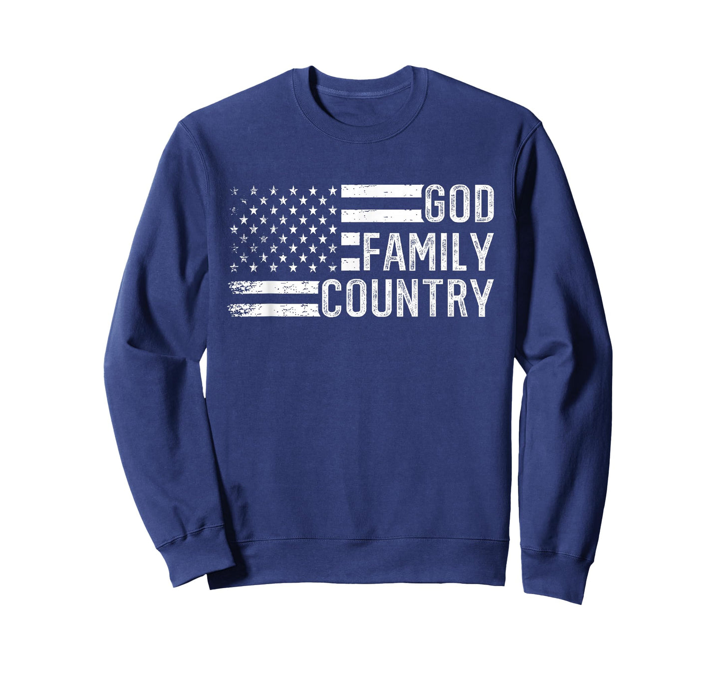 God Family Country - Patriotic Christian US Flag T-Shirt