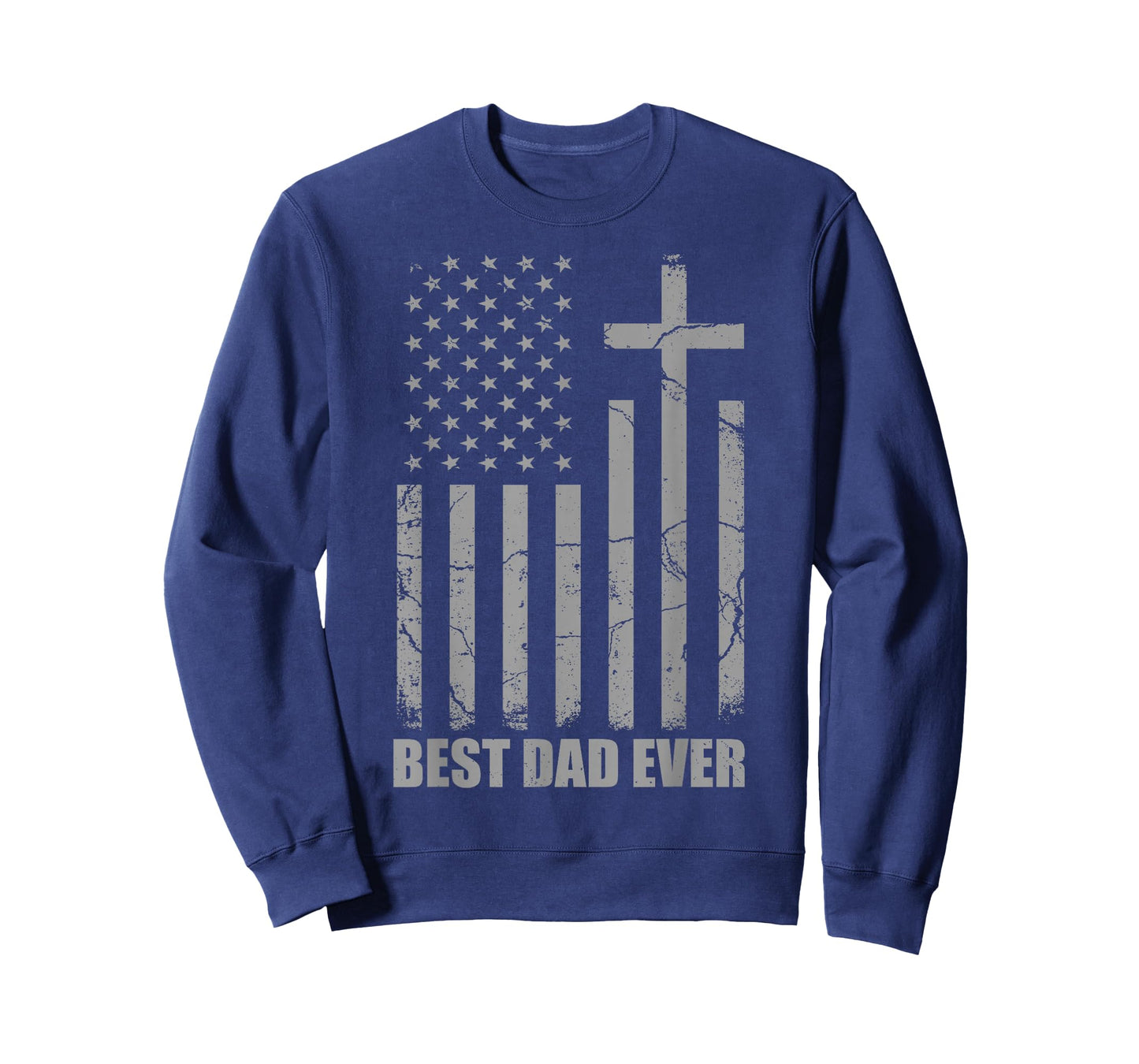 Best Dad Ever Christian Patriotic Dad USA Flag Fathers Day T-Shirt
