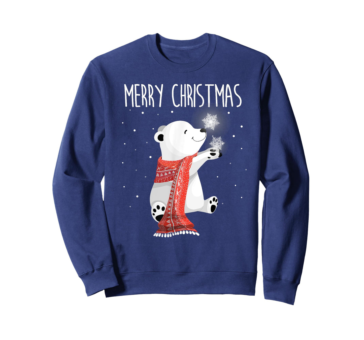 Cute Polar Bear Scarf Merry Christmas Xmas Holidays Gift Tee T-Shirt