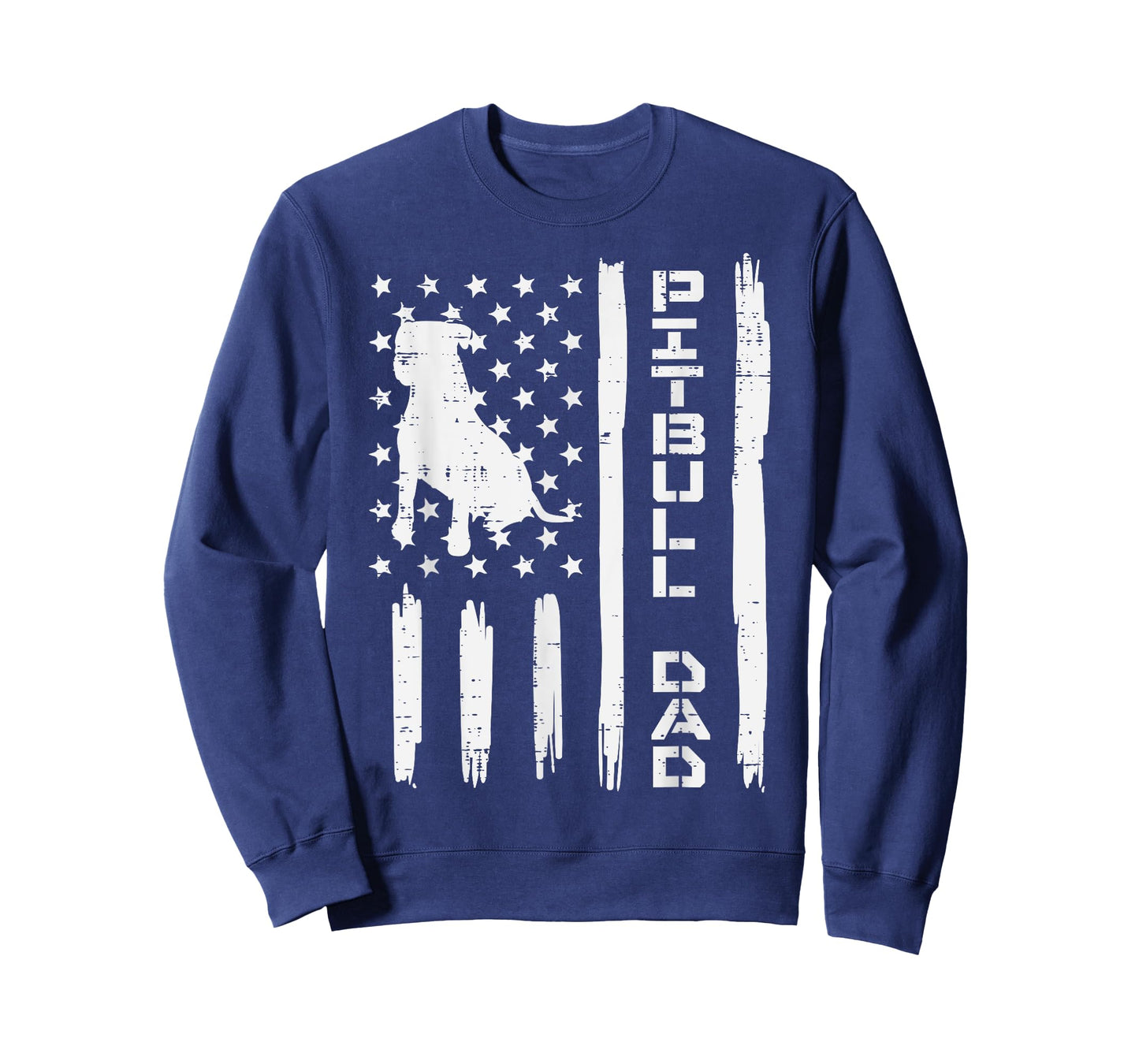 Pitbull Dad Flag Vintage Patriotic Dog Lover Owner Men Gift T-Shirt