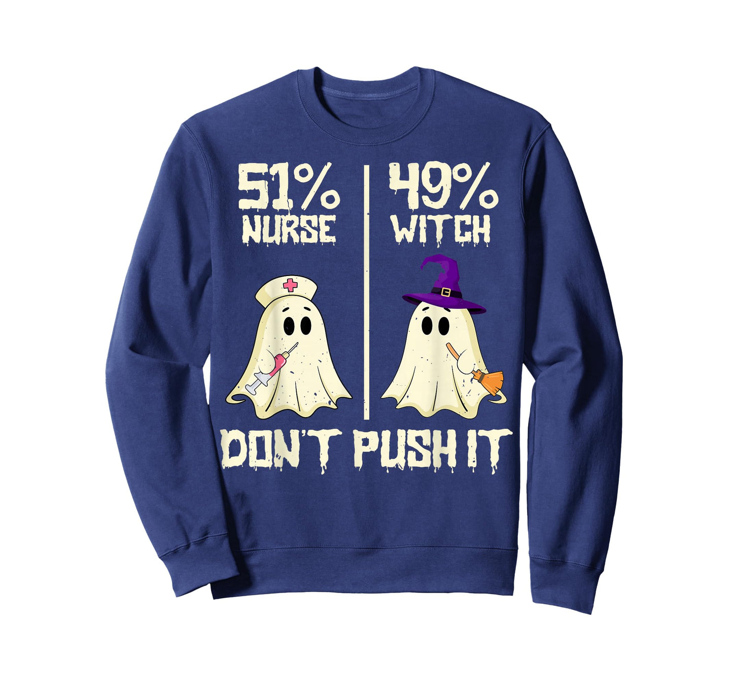 51% Nurse 49% Witch - Funny Nursing Spooky Halloween Costume T-Shirt