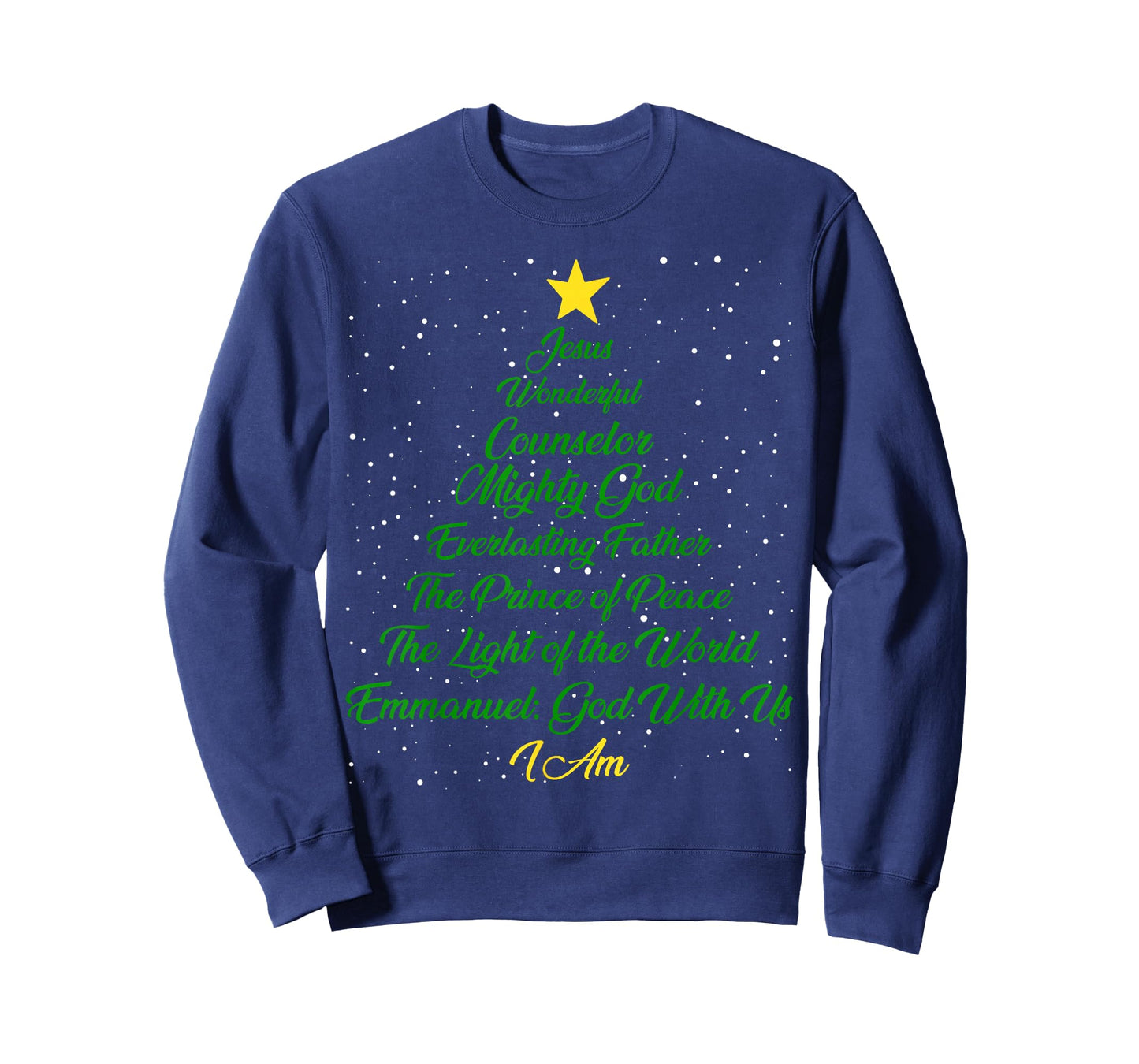 Christian Christmas Jesus Bible Names Xmas Tree Shaped T-Shirt