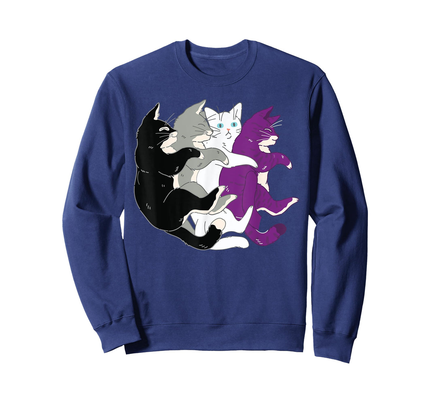 LGBTQ Asexual Pride Flag - Cats Pile Asexual T-Shirt