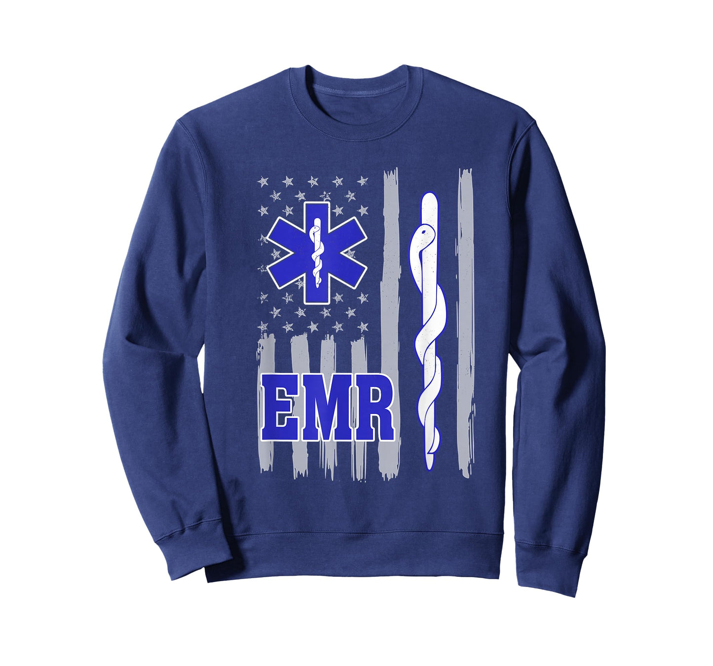 American Flag Blue Thin line EMR Emergency Medical Responder T-Shirt
