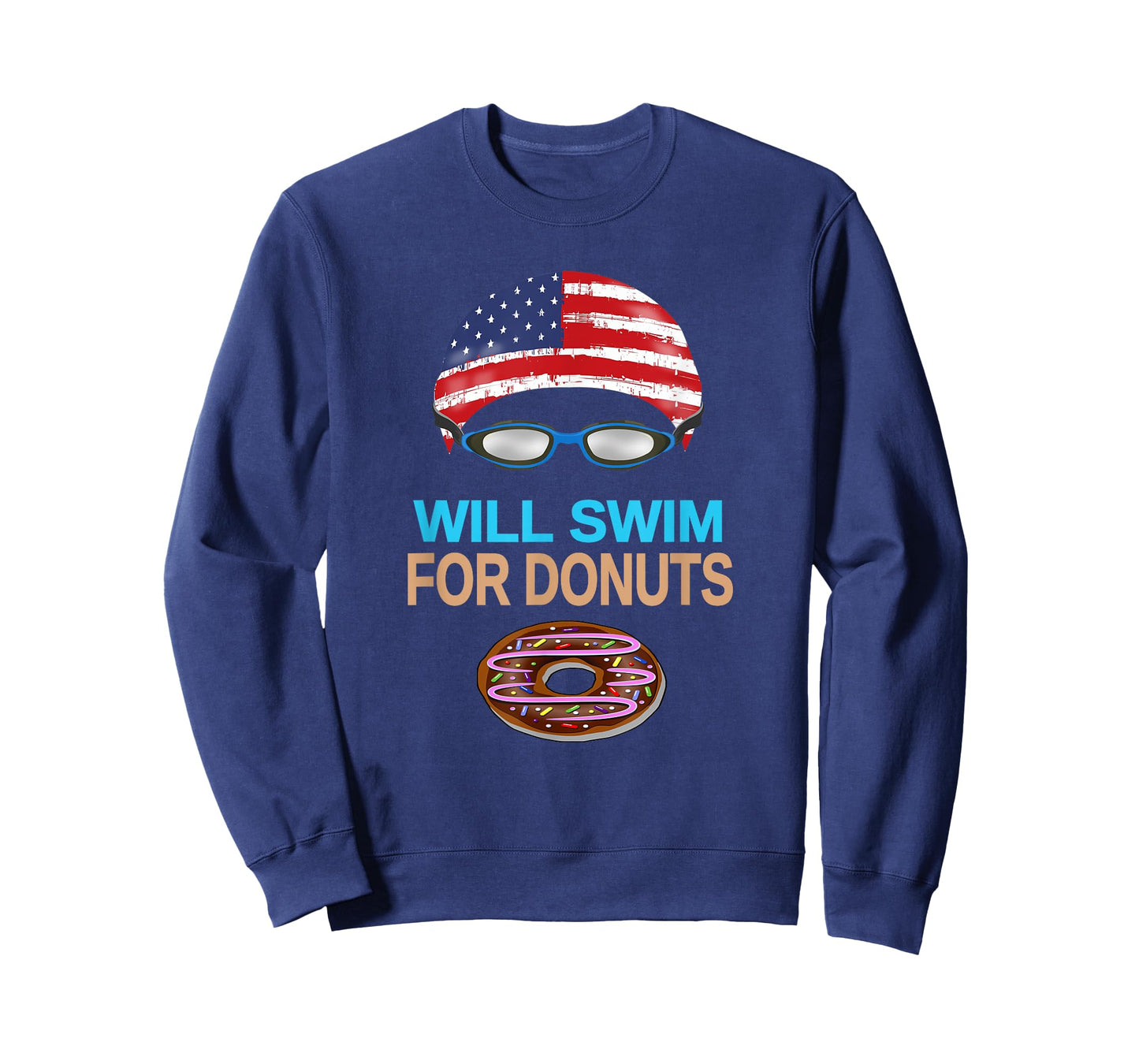 Swim Swimmer T shirt Funny Swimming Goggles Cap Donuts Tee T-Shirt