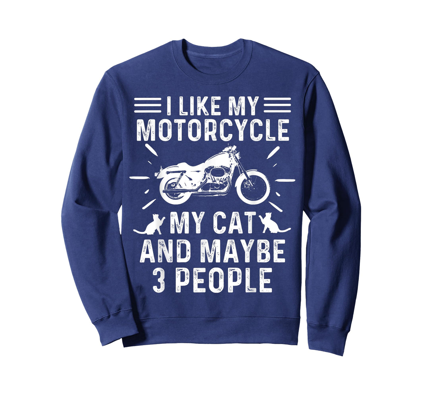 Retro Vintage I Like My Motorcycle My Cat and Maybe 3 People Men Women T-Shirt