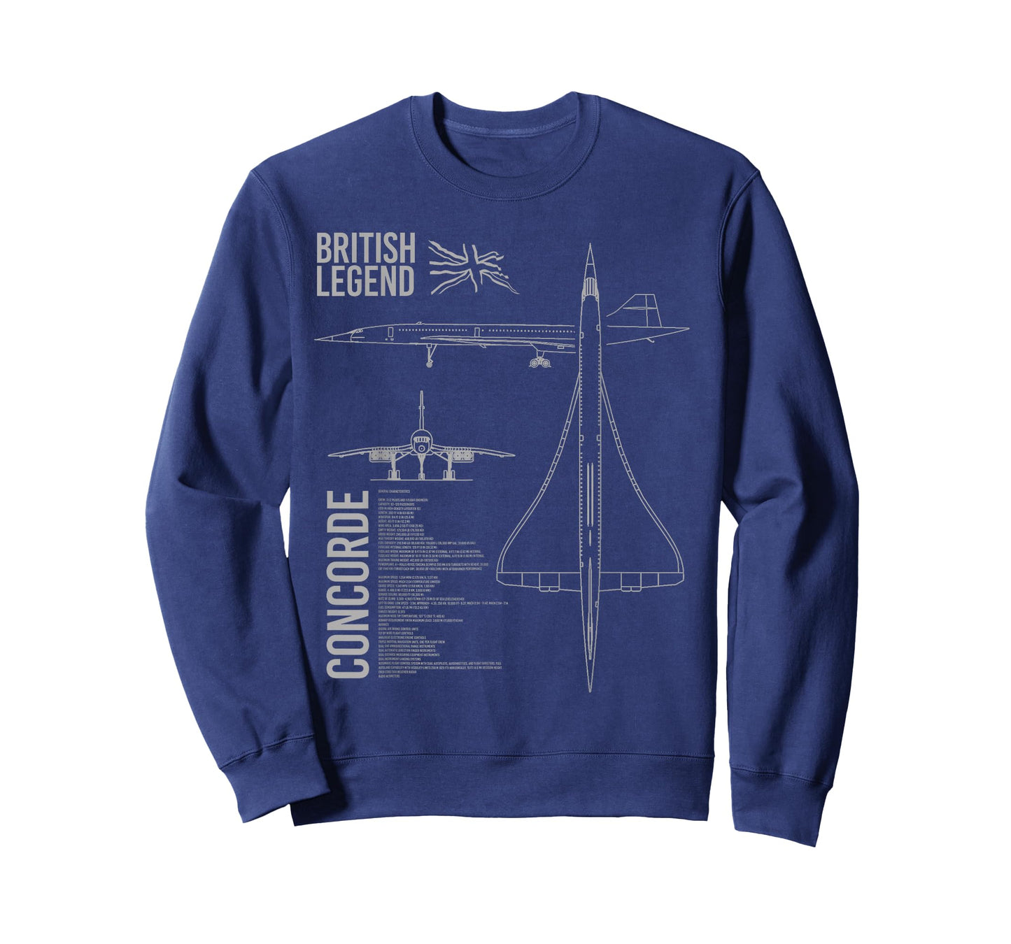 Concorde Airliner Aircraft T-Shirt - Unisex-Adults, Black, Small, Short Sleeve, Classic Fit, Cotton, Polyester