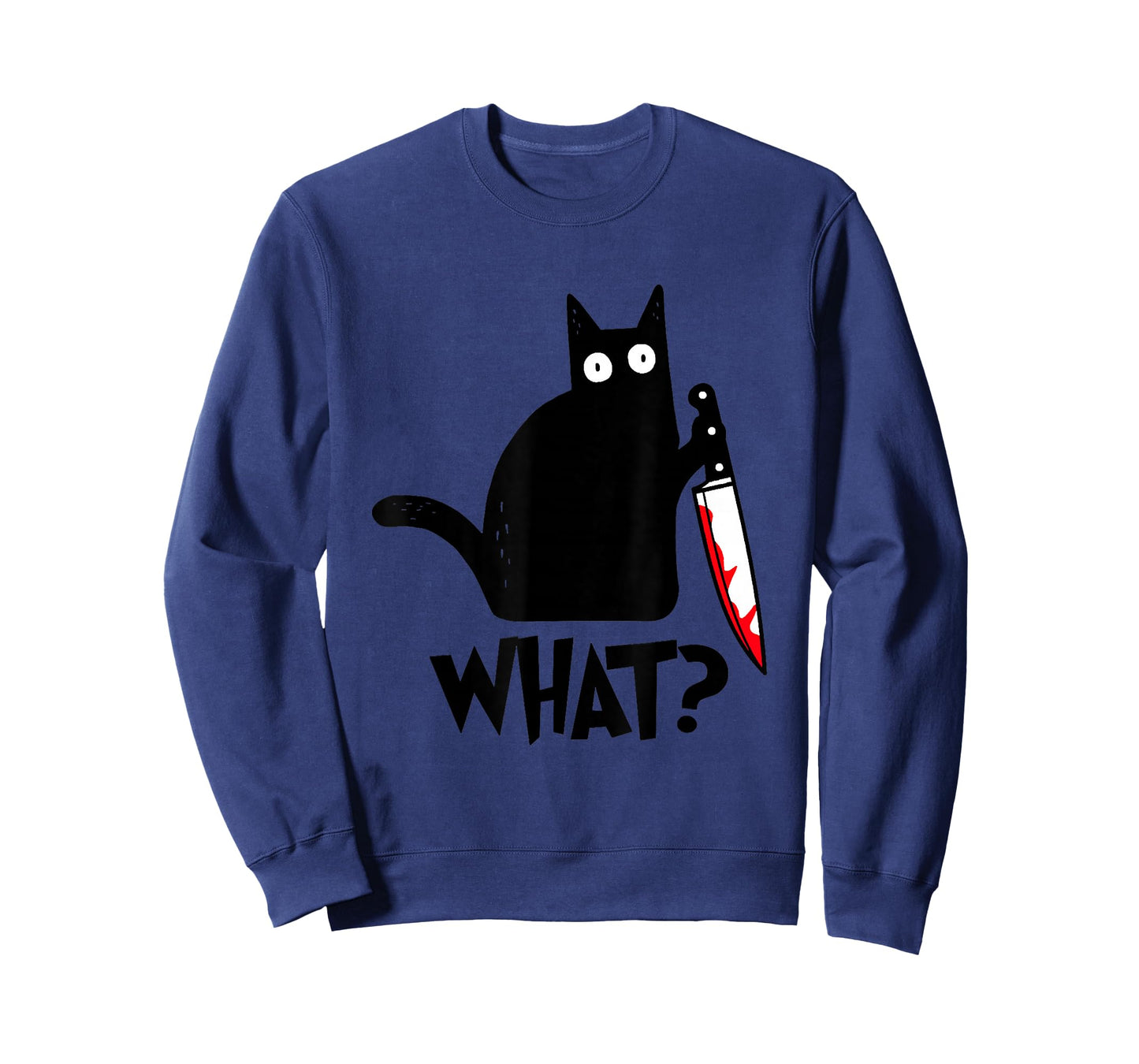 Cat What Funny Black Cat Shirt, Murderous Cat With Knife T-Shirt