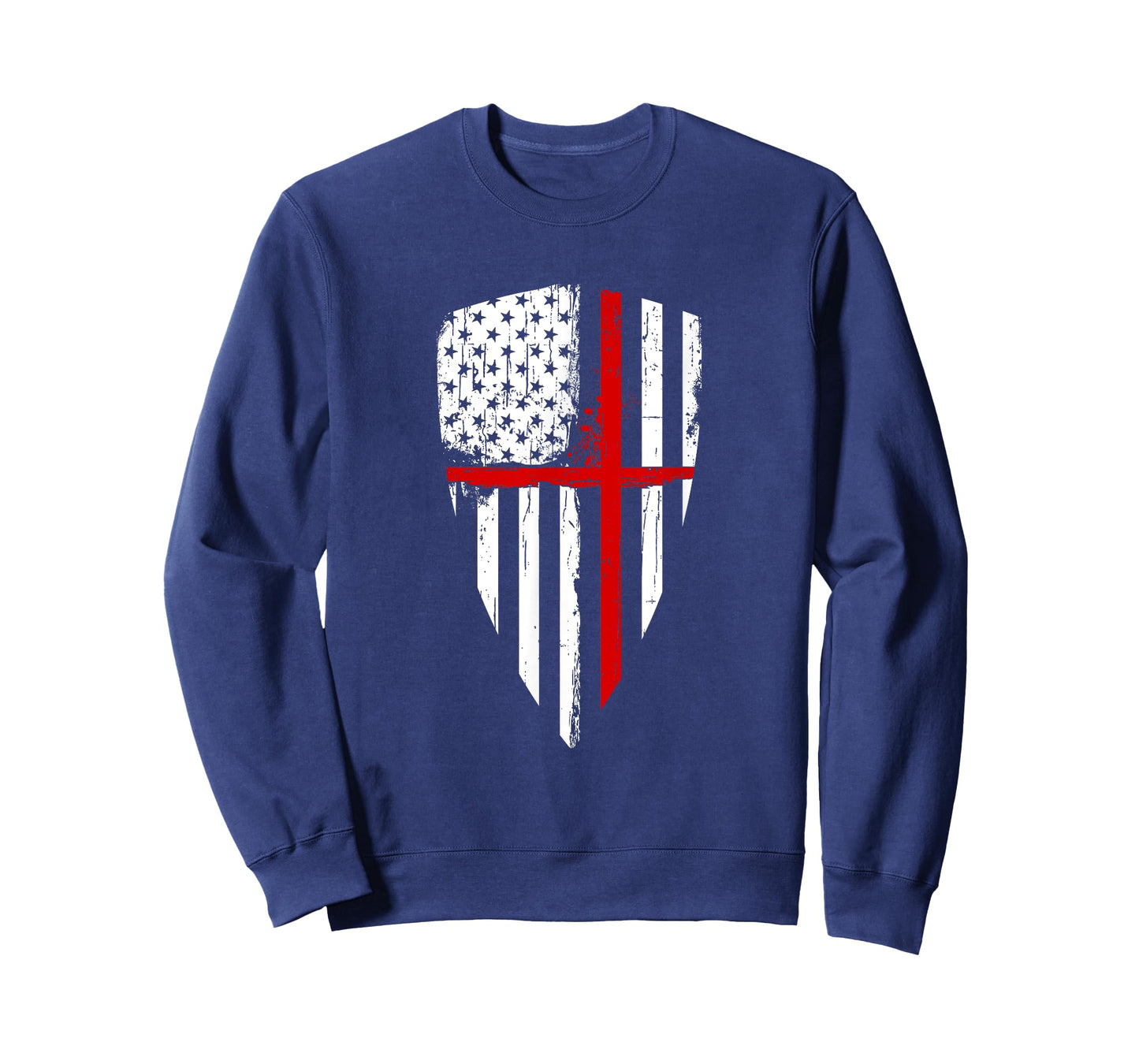 Red Line Crusader American Flag Shield Graphic Shirt Women Kids Men T-Shirt