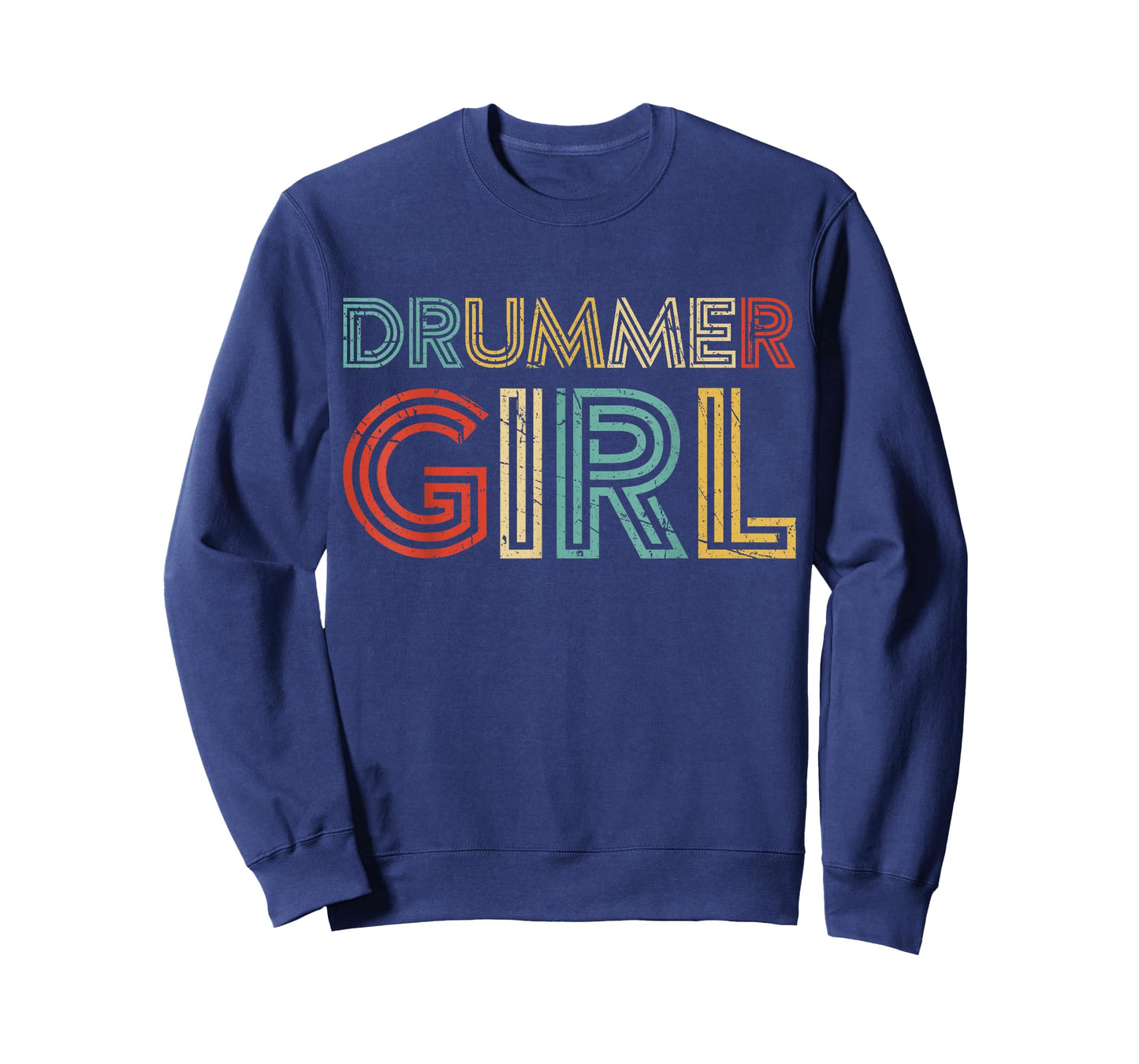 Drummer Girl Retro Vintage Drumming Musician Percussionist T-Shirt