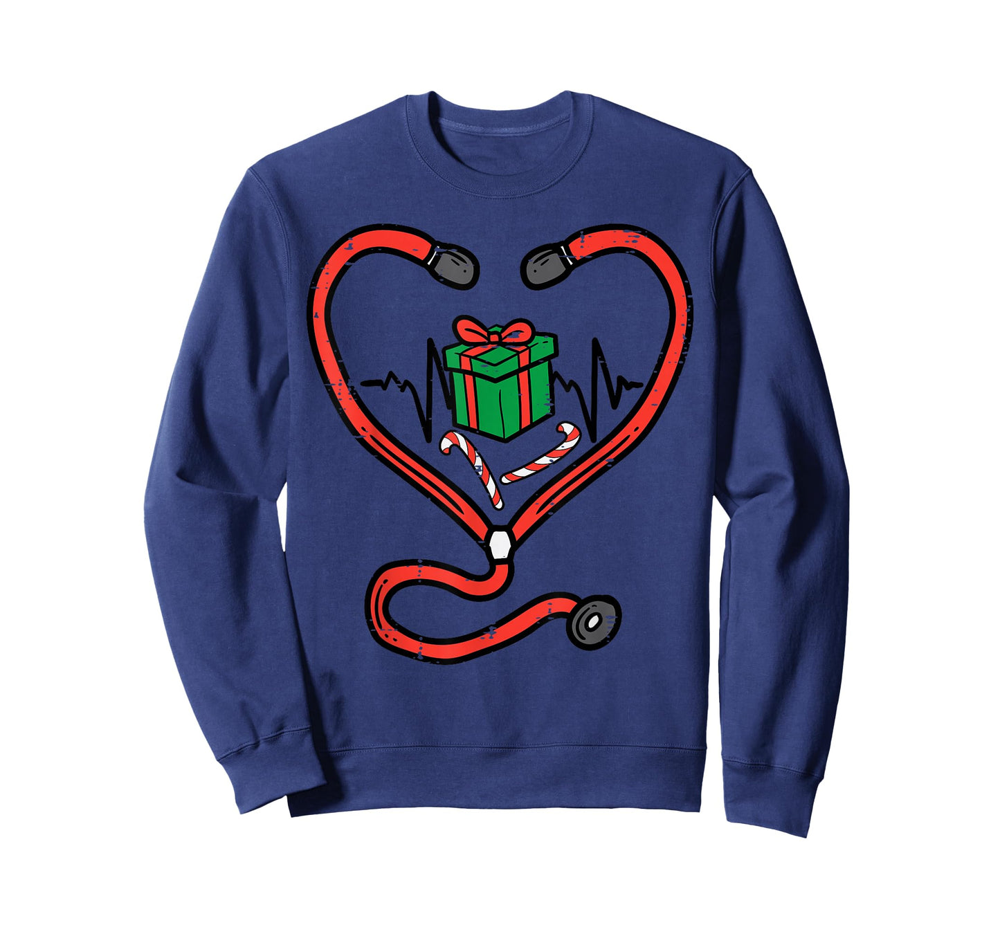 Christmas Stethoscope Nurse Xmas Nursing Scrub Top Women T-Shirt