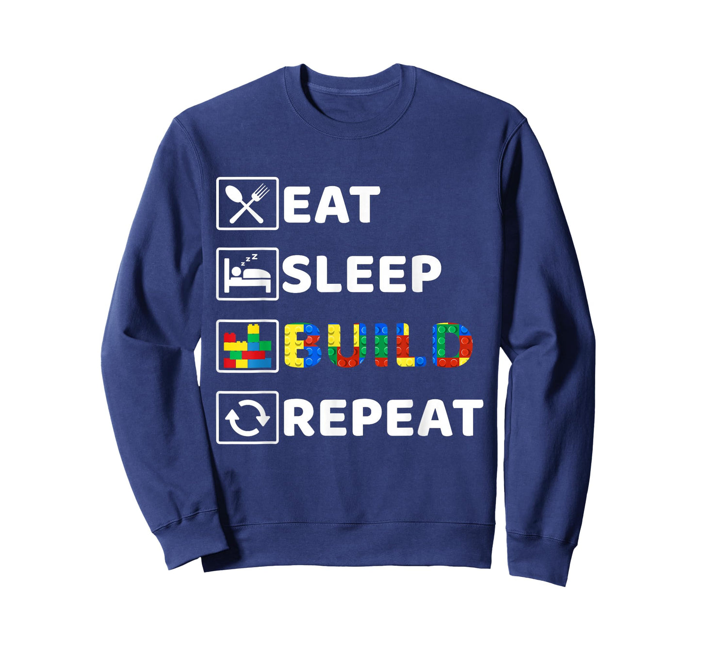 Eat Sleep Build Family Master Builder Building Bricks Blocks T-Shirt