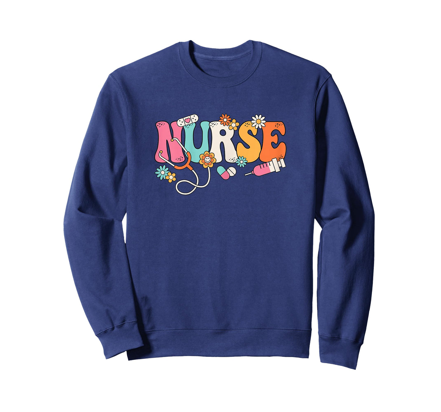 Cute Groovy Nurse Flower Nursing Women T-Shirt