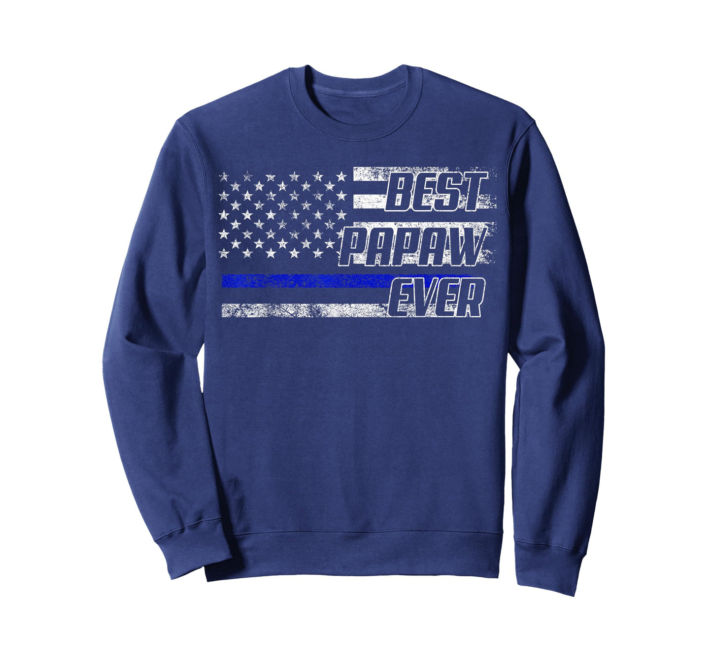 Mens Cop Police Papaw American Flag Father's Day For Men T-Shirt