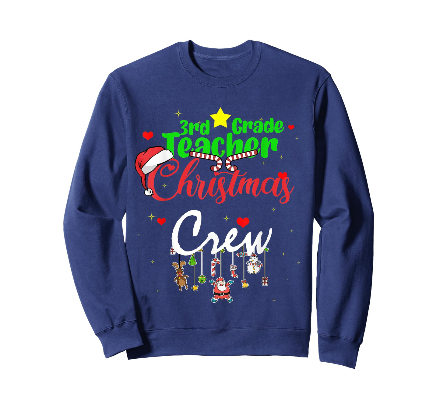 3rd Grade Teacher Christmas Crew Funny Xmas 2021 men Women T-Shirt
