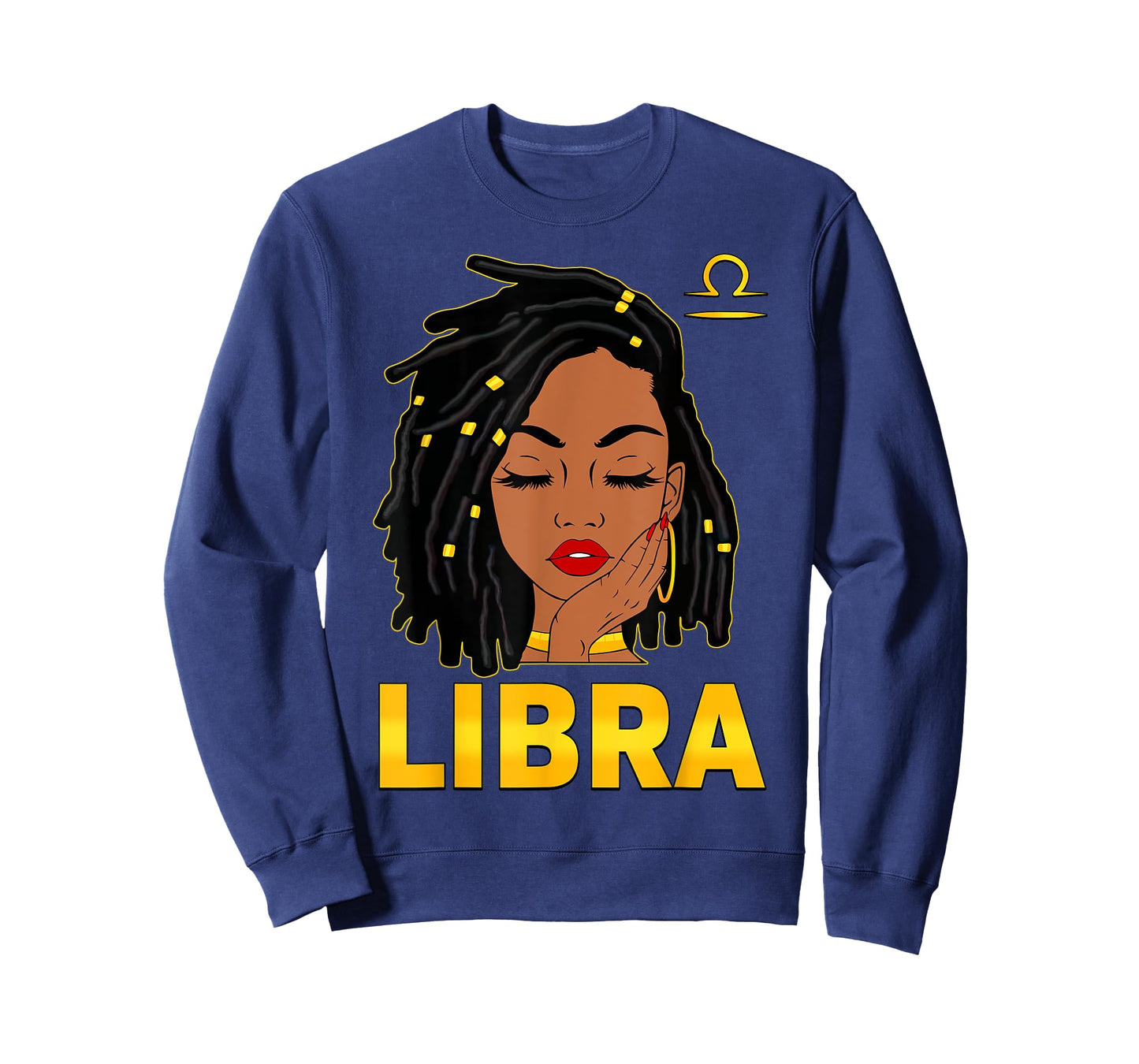 Libra Queen Loc'd Hair Black Woman Zodiac Sign Birthday T-Shirt