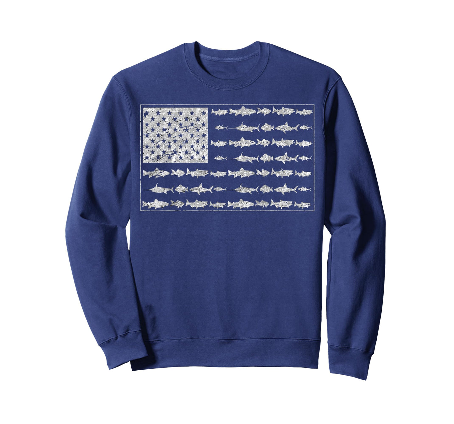 Salty Dad Gift Saltwater Fishing American Flag Ocean Fish T-Shirt