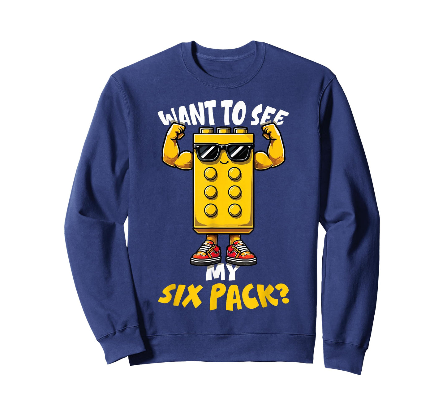 Want To See My Six Pack Block Building Brick Builder Funny T-Shirt