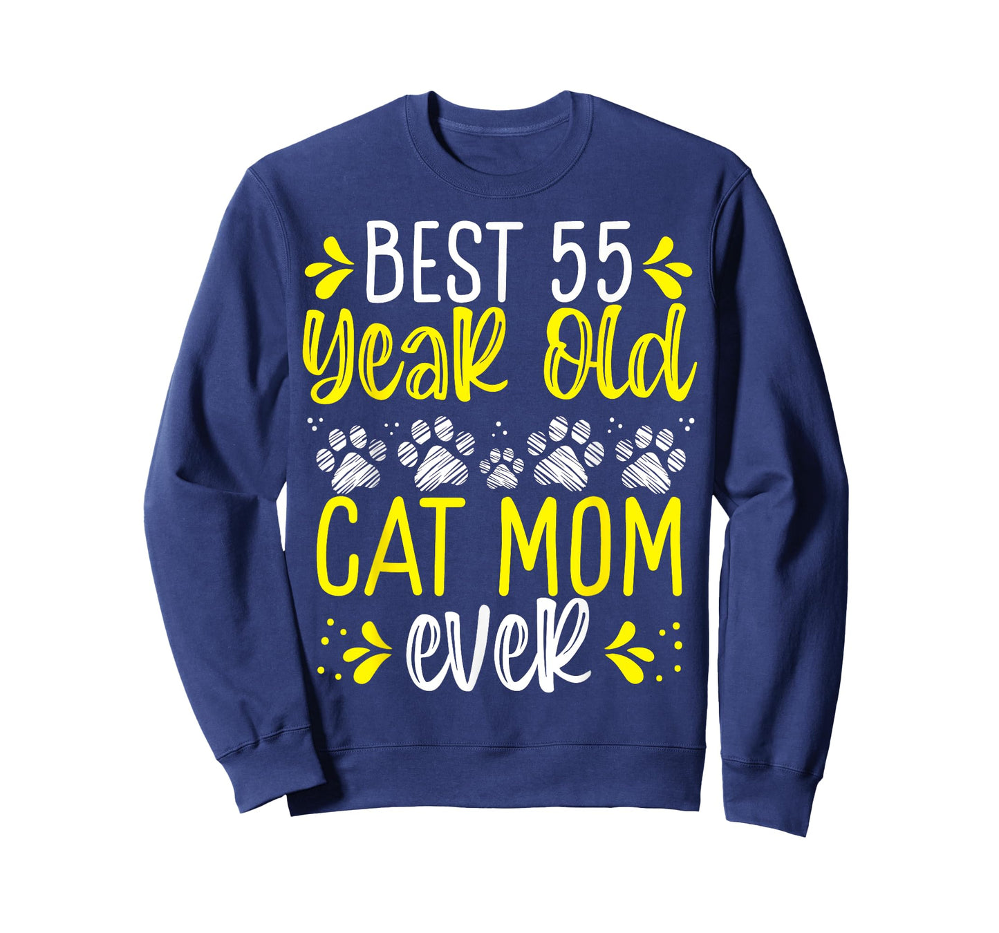 55 Birthday Idea for Women Cat Mother 55 Year Old Cat Mom T-Shirt