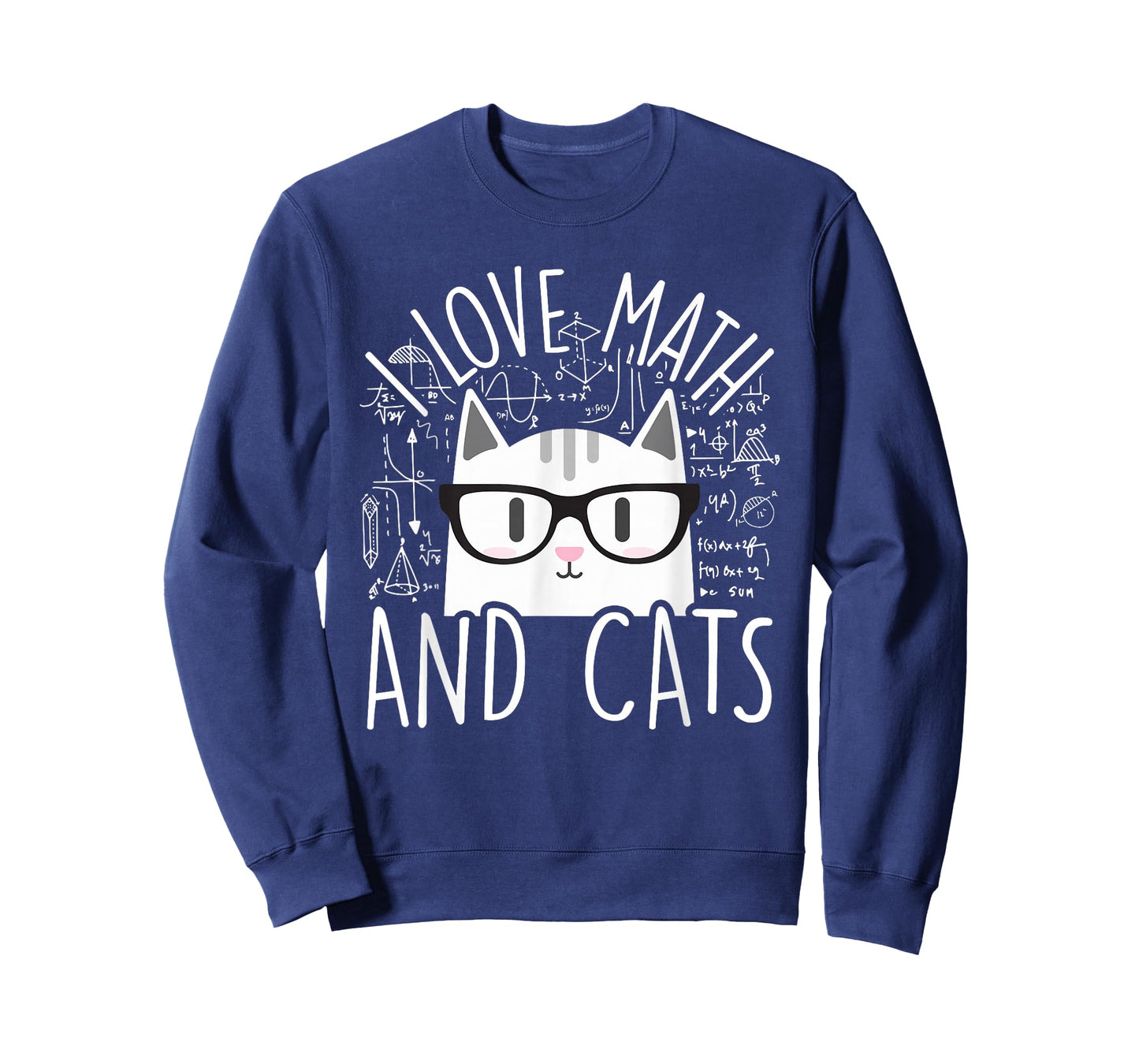 I Love Math and Cats Cute Kitty Cat Feline Lover Gift T-Shirt Small