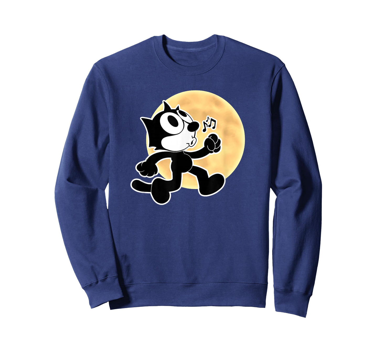 Felix Cartoon Whistling Music Notes Walking in Moonlight T-Shirt