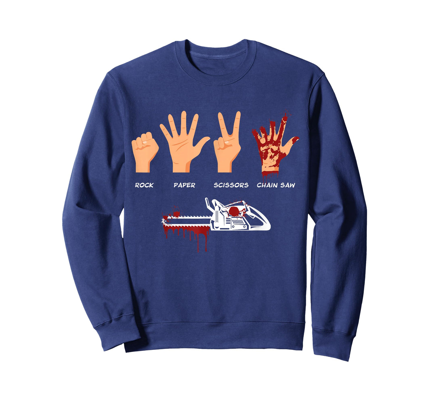 Jimbeels Men's Rock Paper Scissors Chain Saw Funny Forestry Workers Saying T-Shirt
